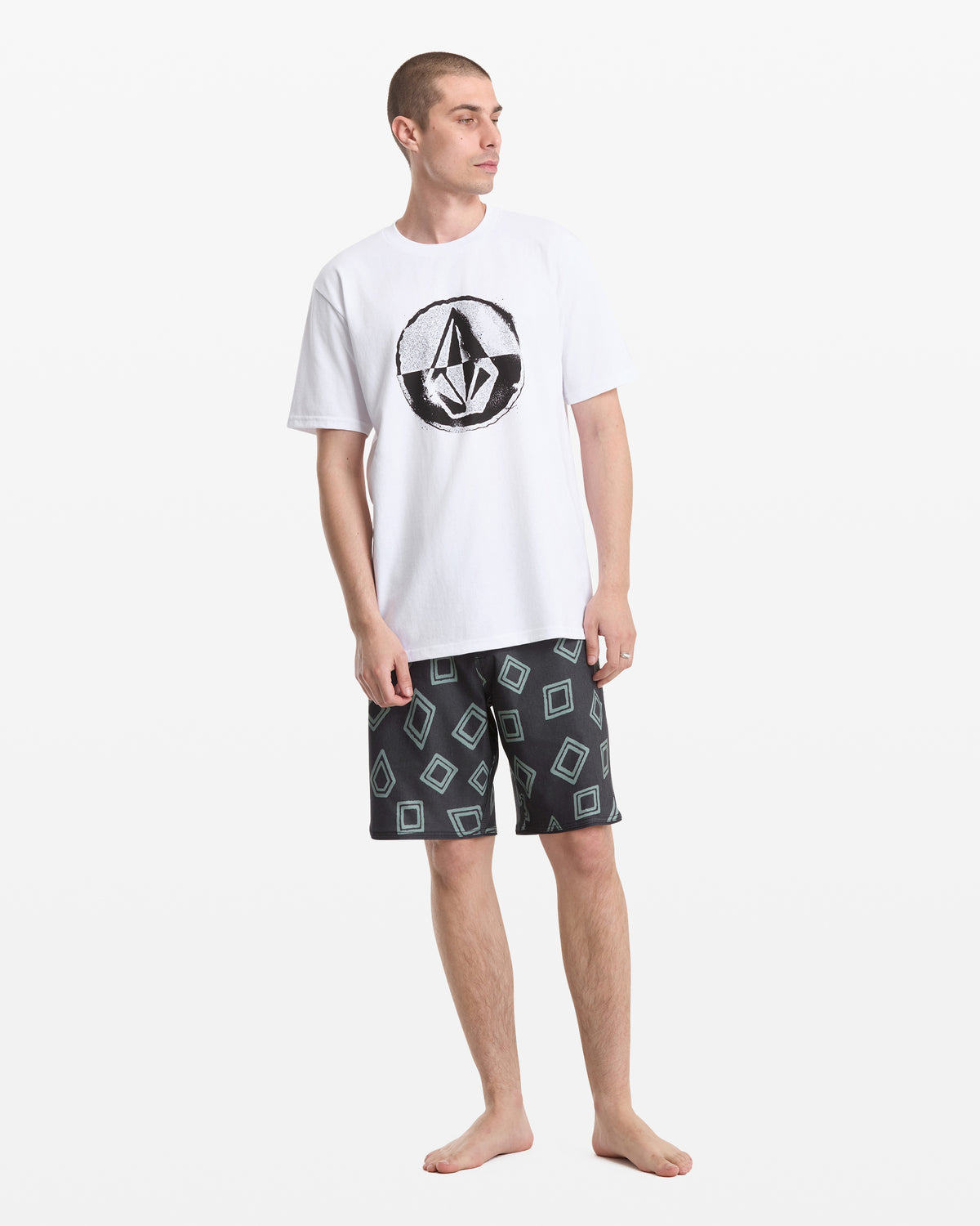 Men's Circle Split Short Sleeve Tee White - Volcom
