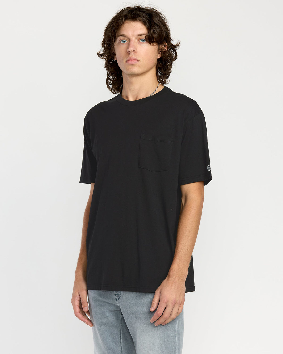 Men's Solid Short Sleeve Pocket Tee Black - Volcom