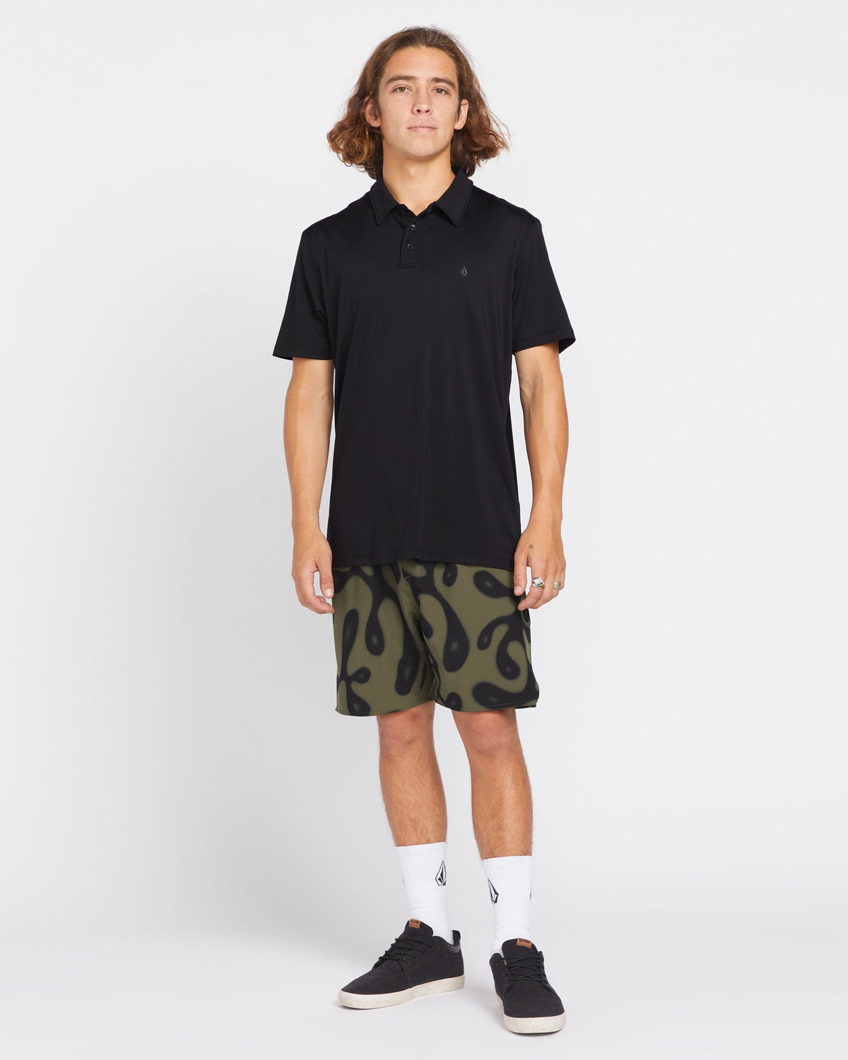 Men's Hazard Pro Polo Short Sleeve Shirt Black - Volcom