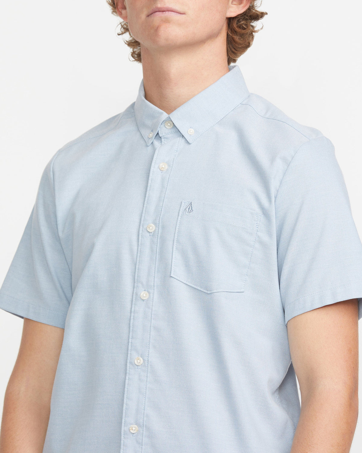 Men's Everett Oxford Short Sleeve Shirt Wrecked Indigo - Volcom