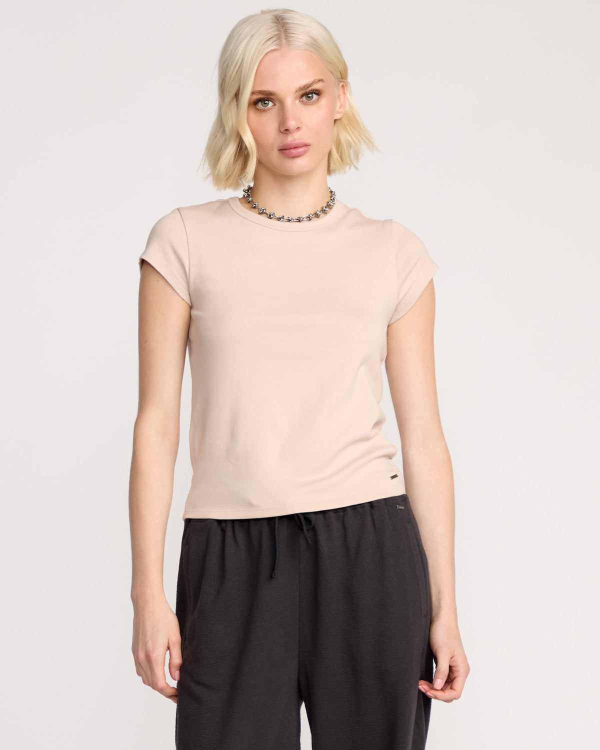 Women's Lived In Baby Tee Khakiest - Volcom