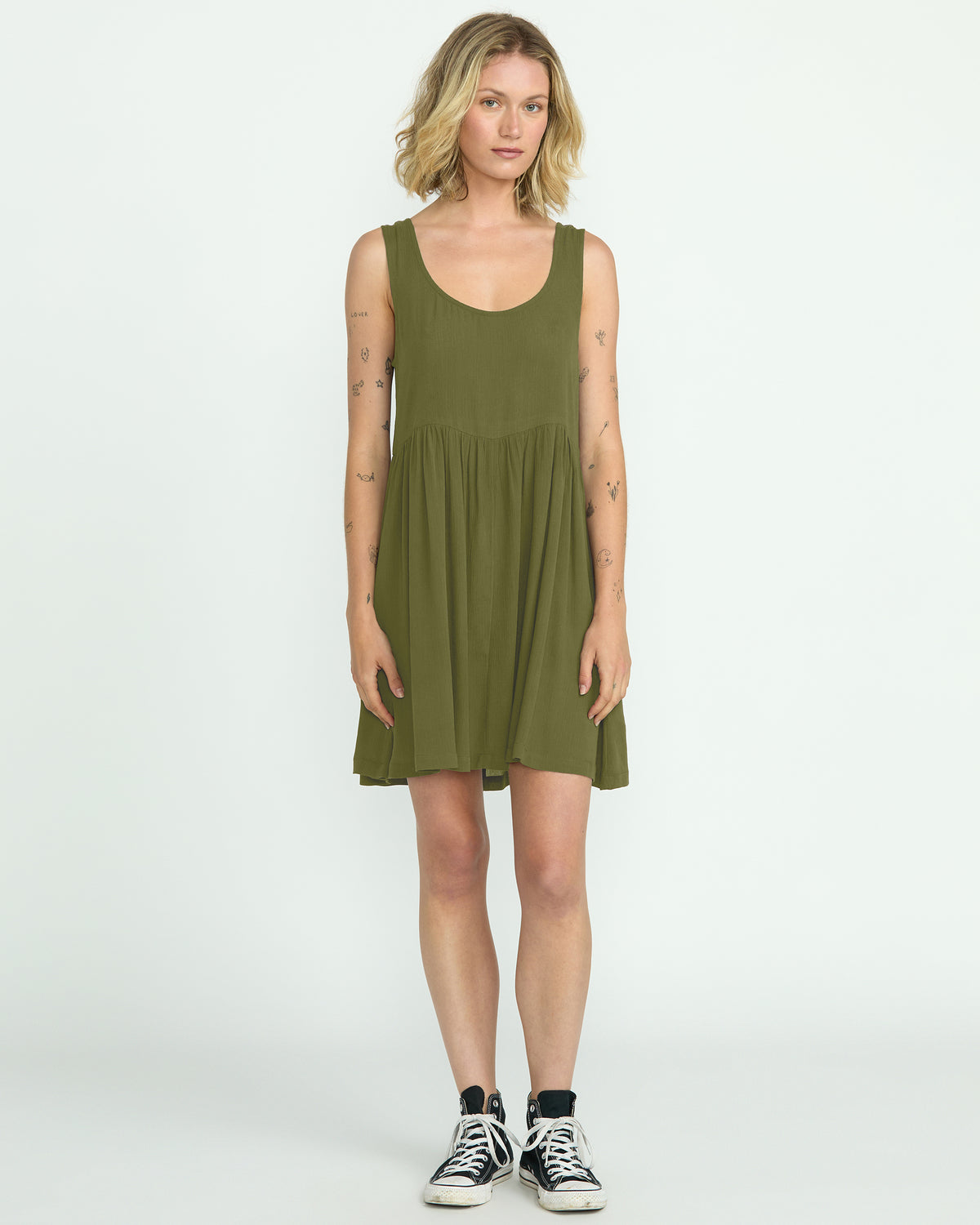 Women's Lived In Baddie Dress Light Army - Volcom