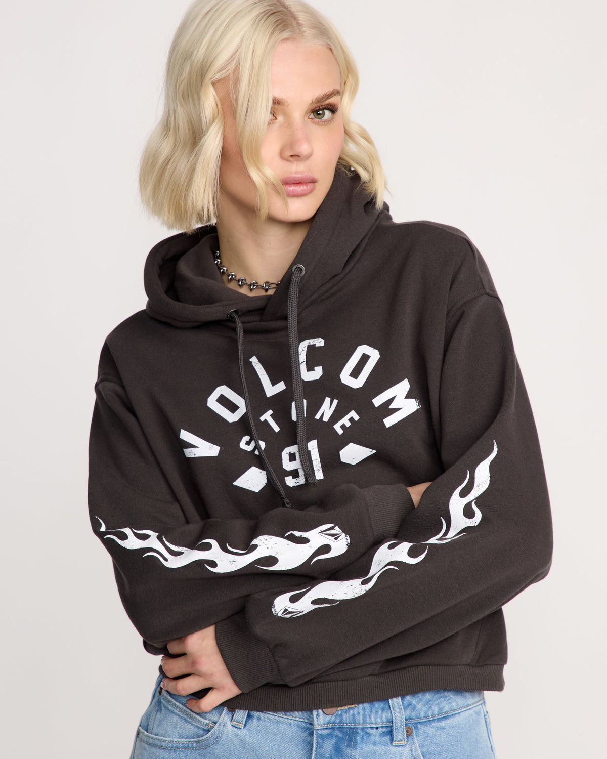 Women's 1991 Mini Hoodie Vintage Black - Volcom