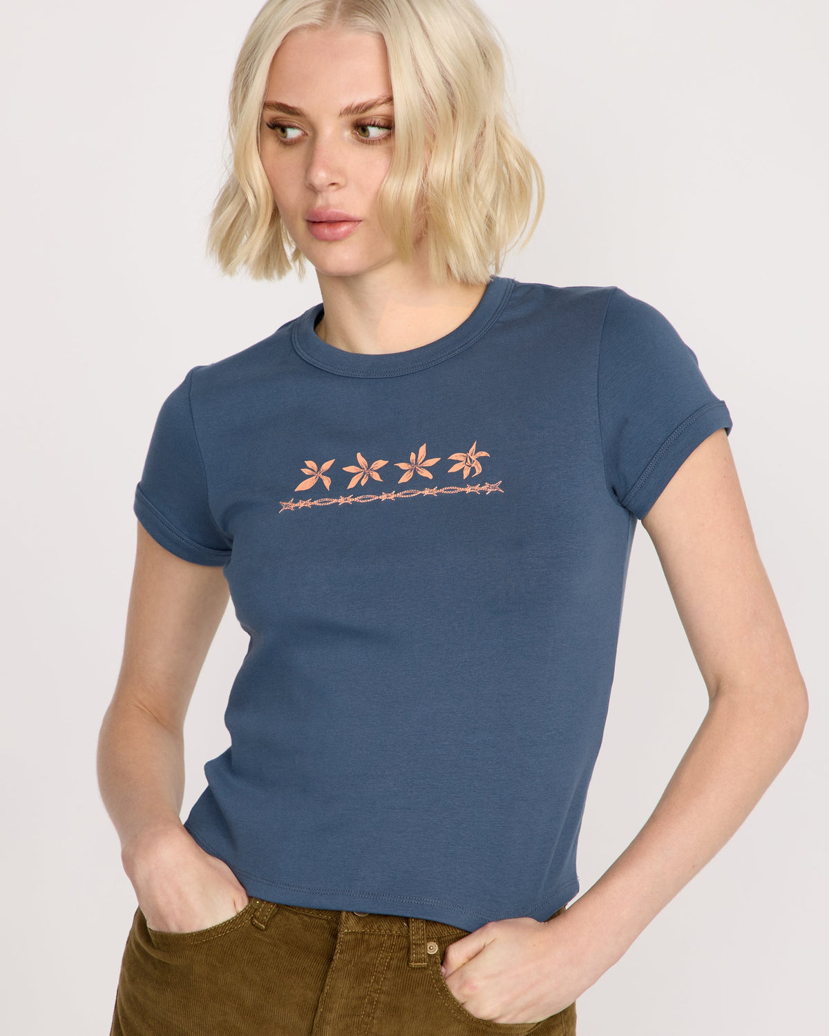 Women's Stoney Time Ringer Harbor Blue - Volcom