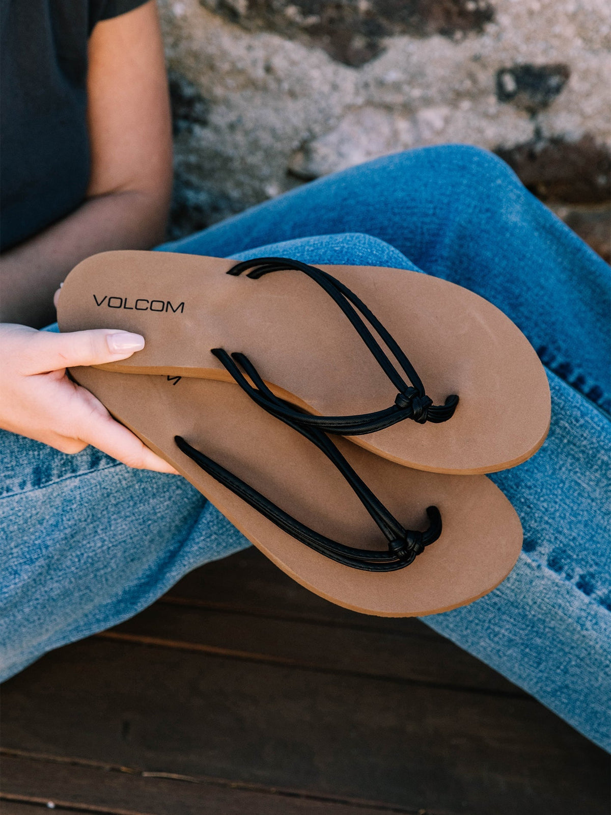 Women's Forever and Ever II Sandals Black - Volcom