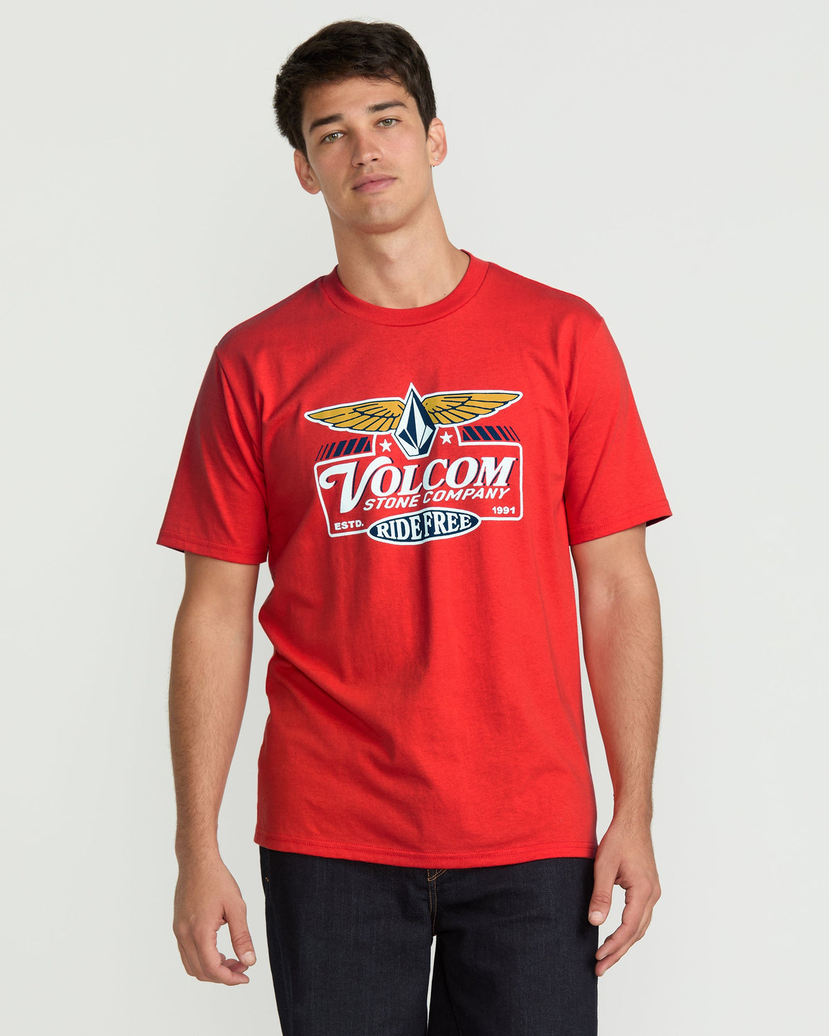 Men's Revel Short Sleeve Tee Chili Red - Volcom