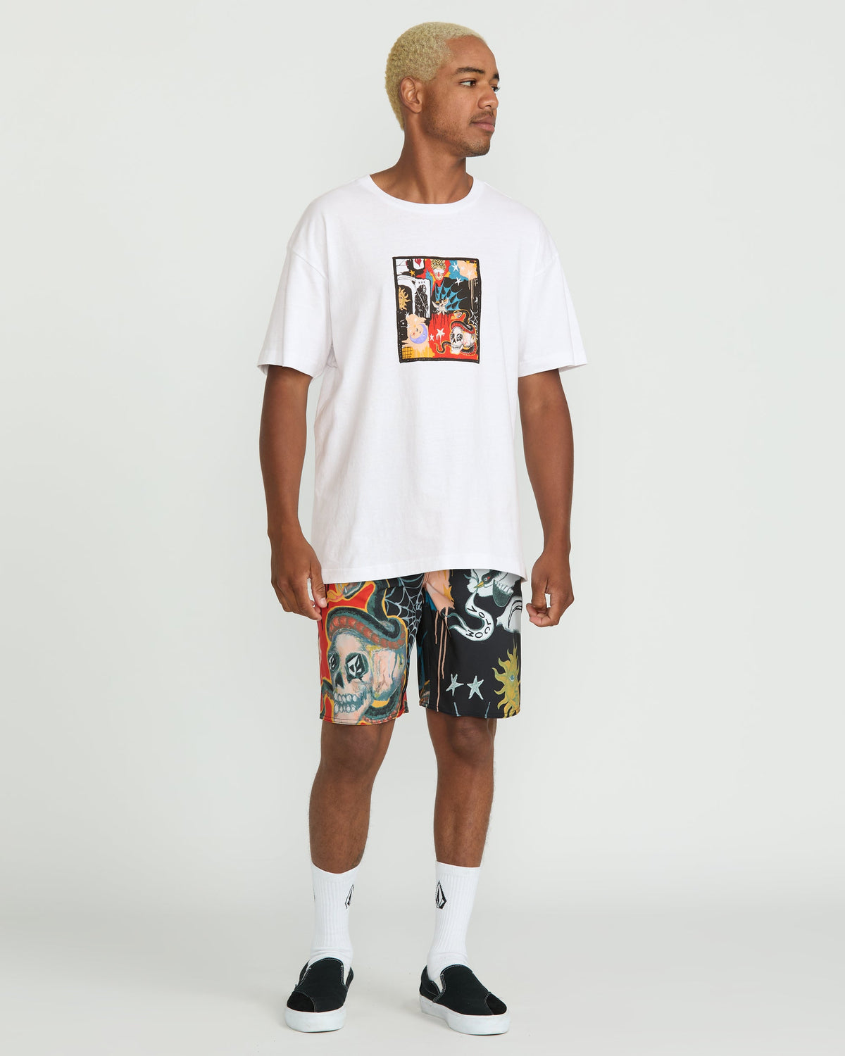 Men's Featured Artist Seth Conboy Web Short Sleeve Tee White - Volcom