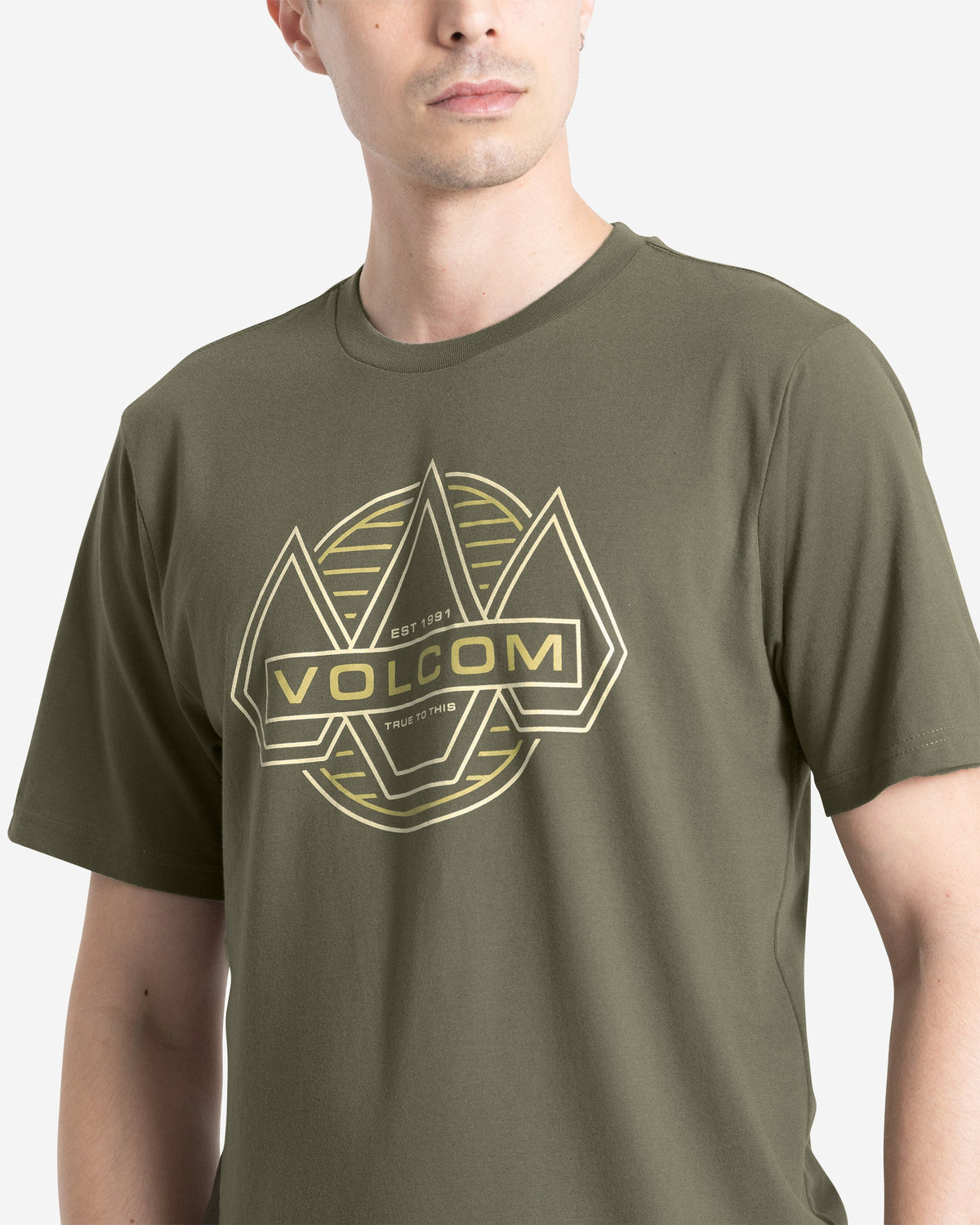 Men's Walker Short Sleeve Tee Dark Olive - Volcom