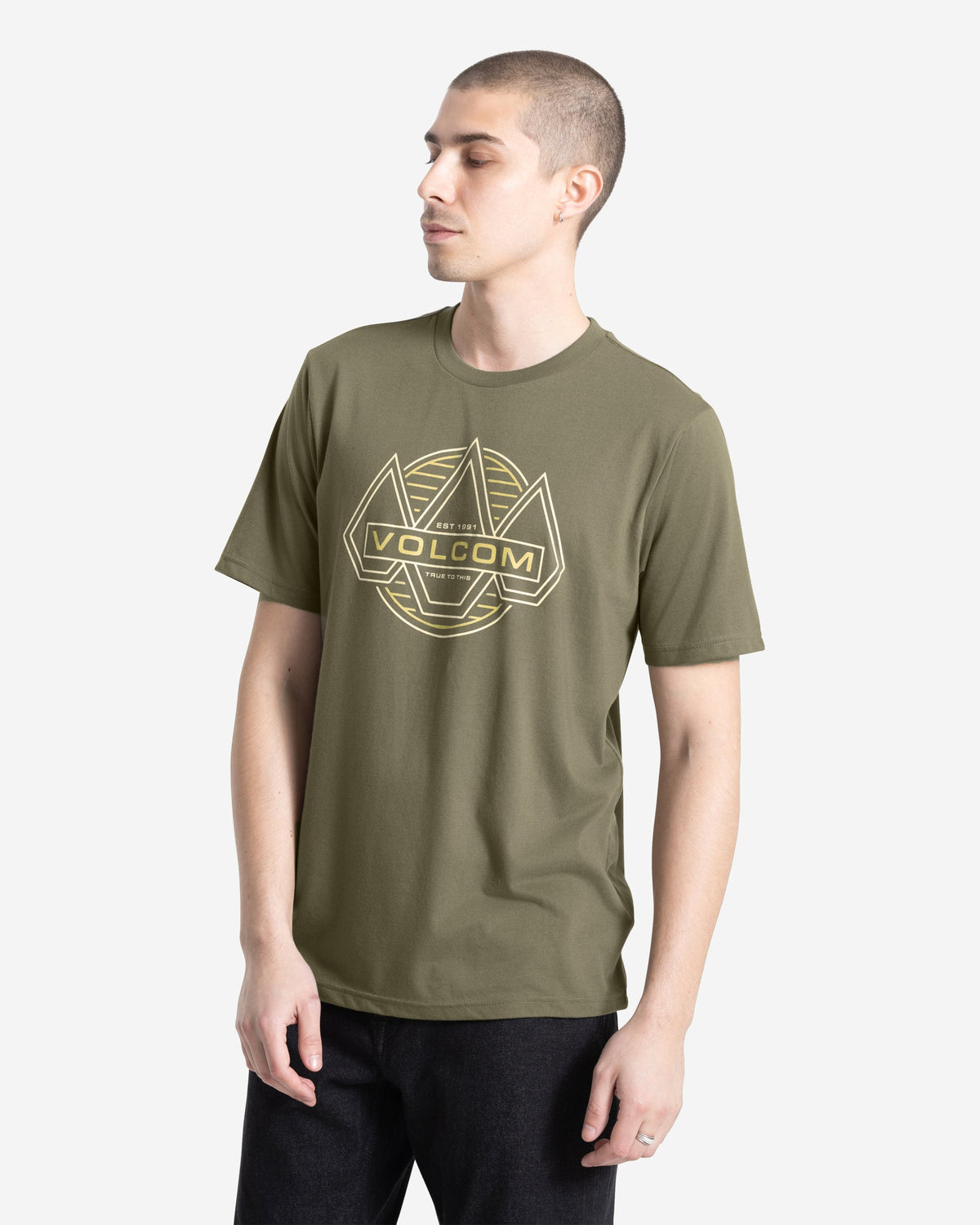 Men's Walker Short Sleeve Tee Dark Olive - Volcom