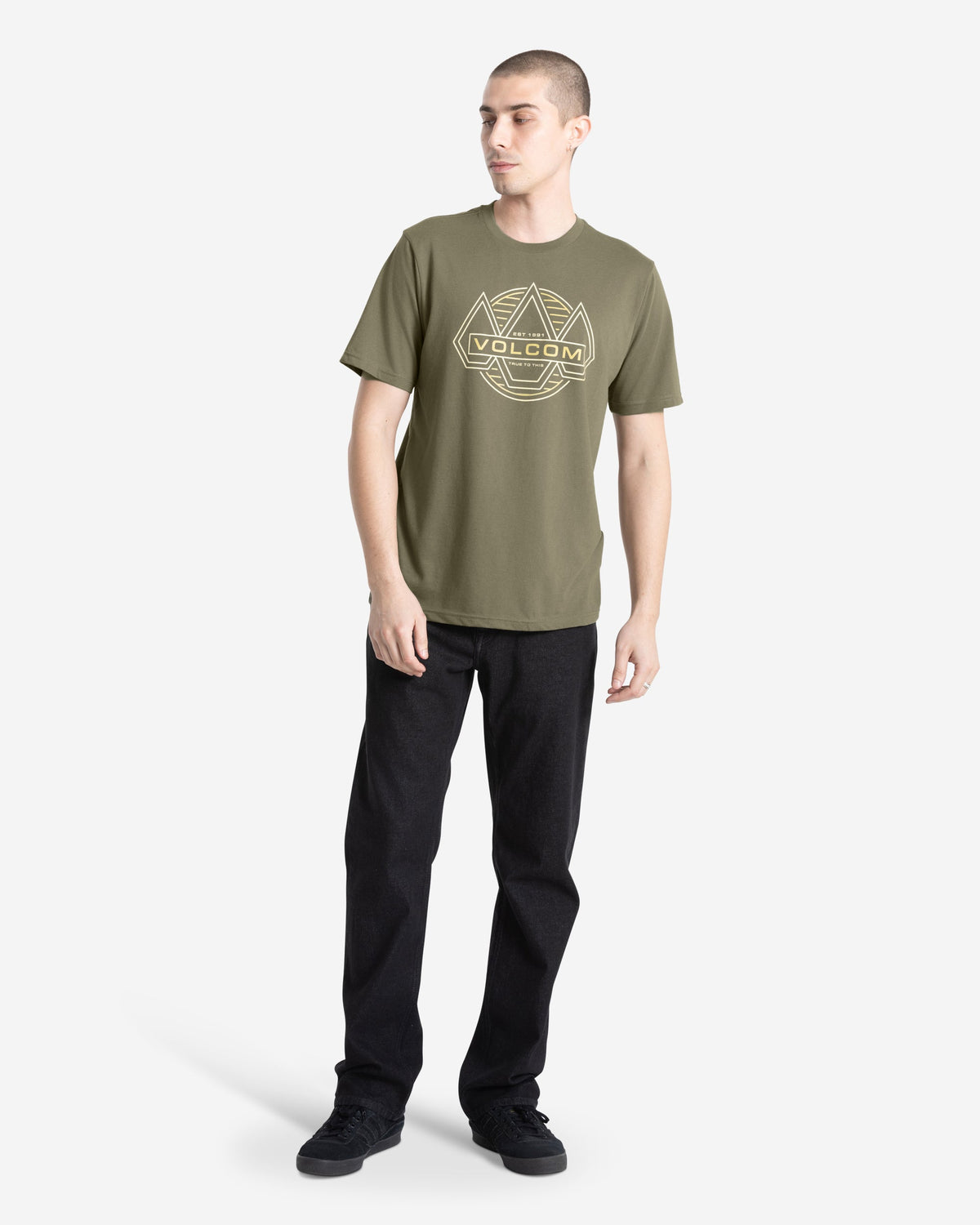 Men's Walker Short Sleeve Tee Dark Olive - Volcom