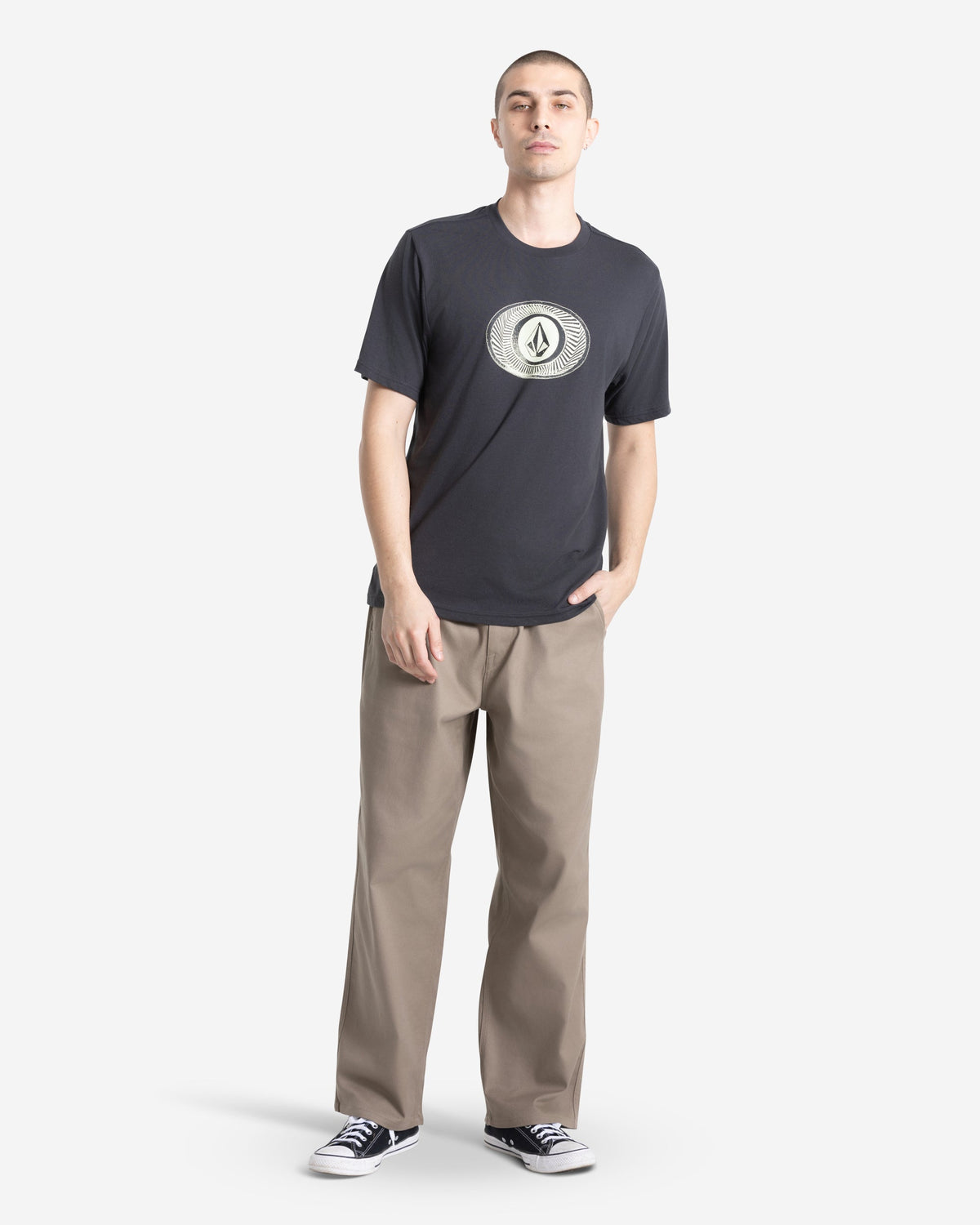 Men's Buckel Up Short Sleeve Tee Washed Black Heather - Volcom