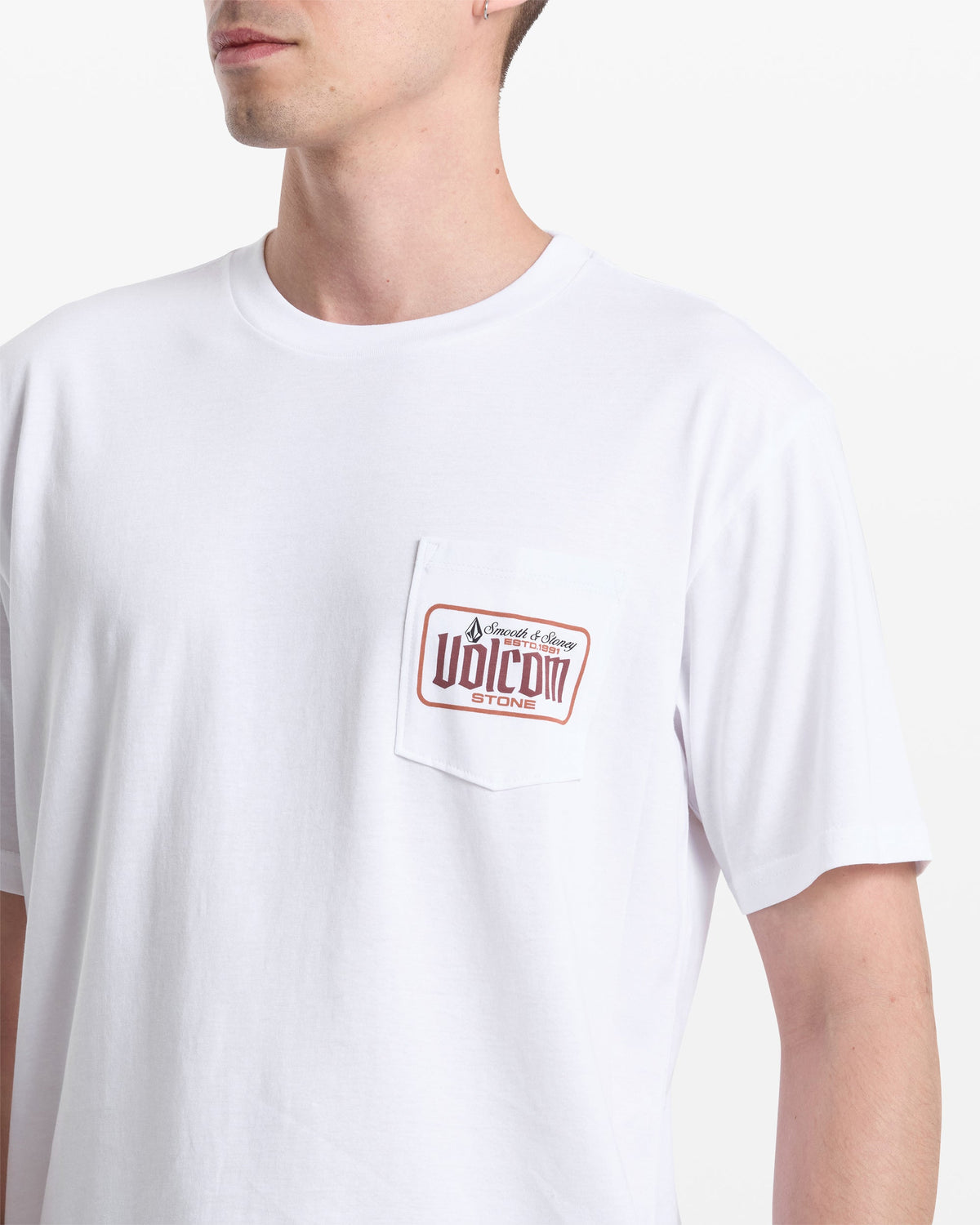 Men's Single Barrel Pocket Short Sleeve Tee White - Volcom