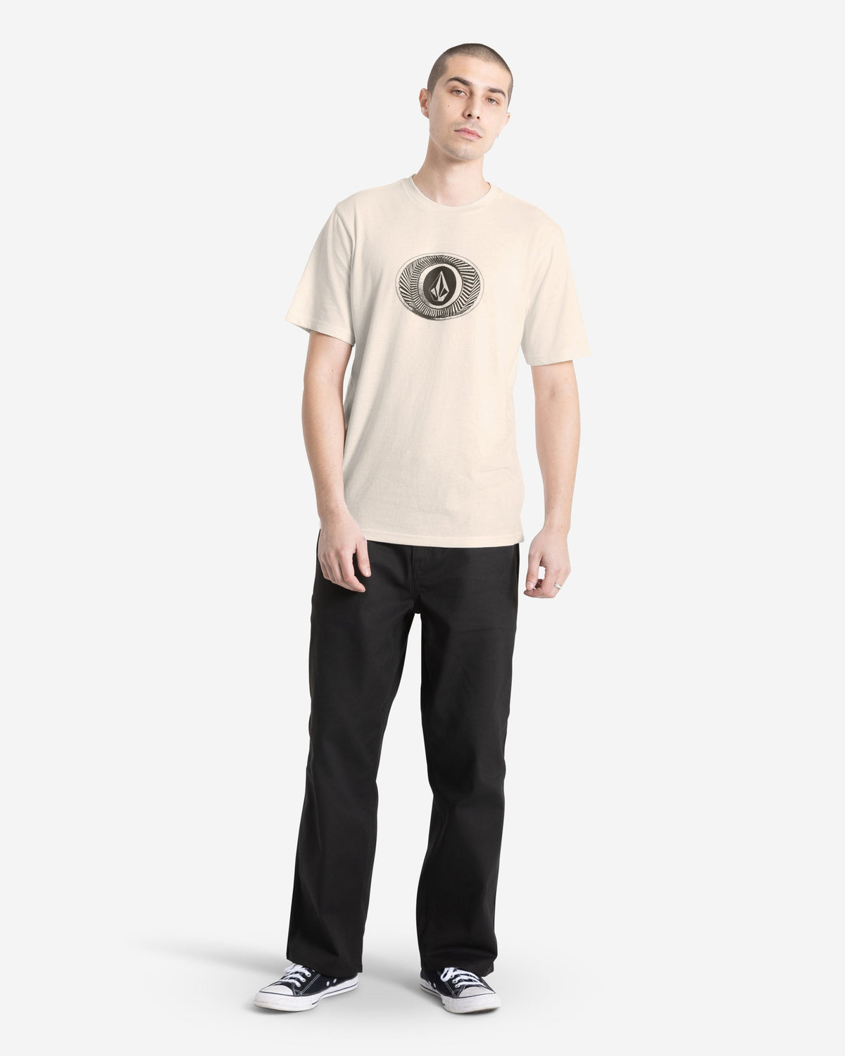 Men's Buckel Up Short Sleeve Tee Off White Heather - Volcom
