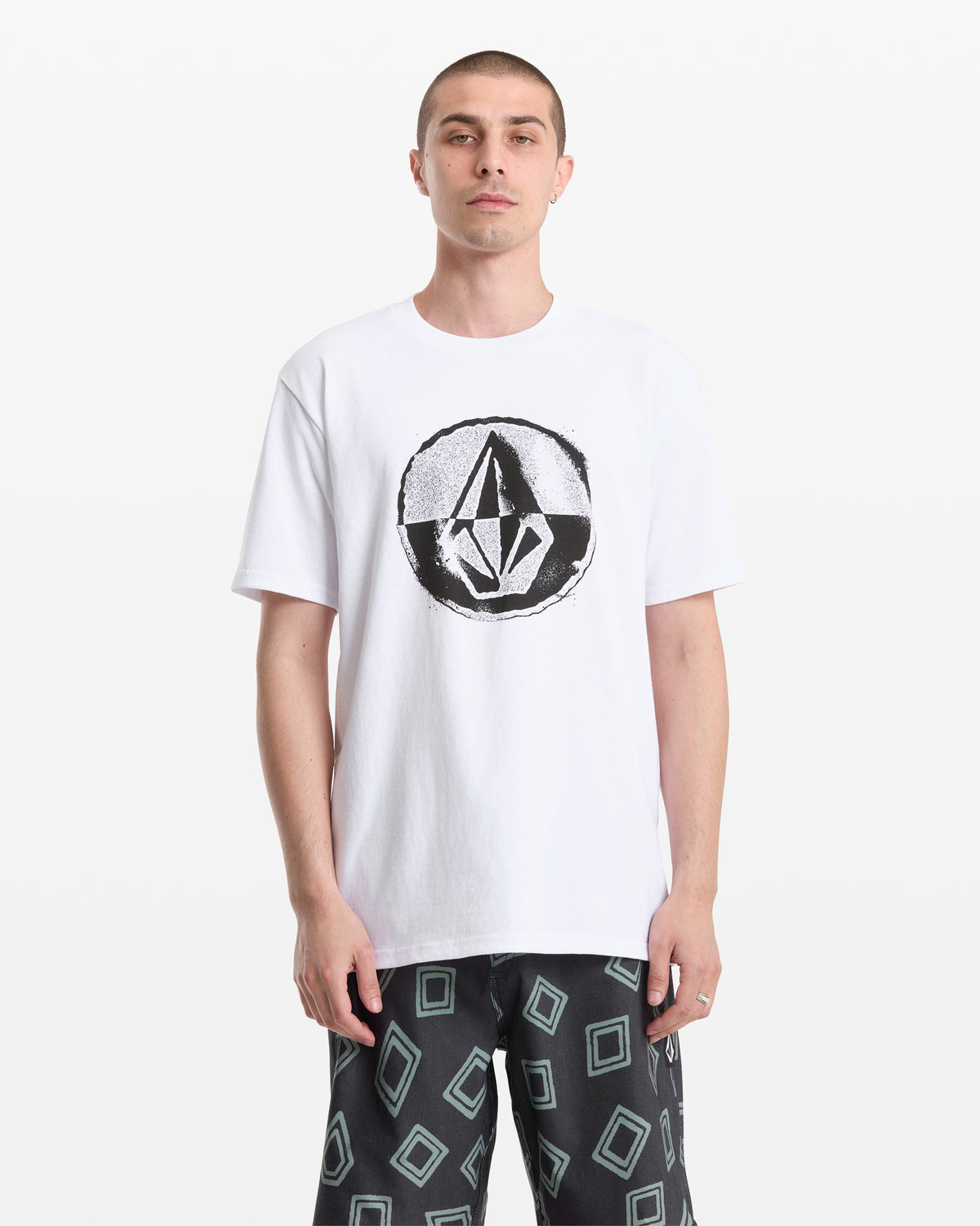 Men's Circle Split Short Sleeve Tee White - Volcom
