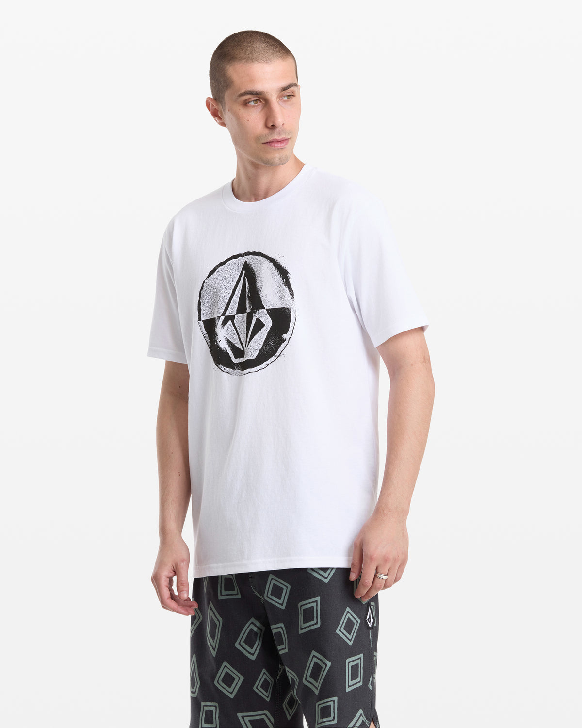 Men's Circle Split Short Sleeve Tee White - Volcom