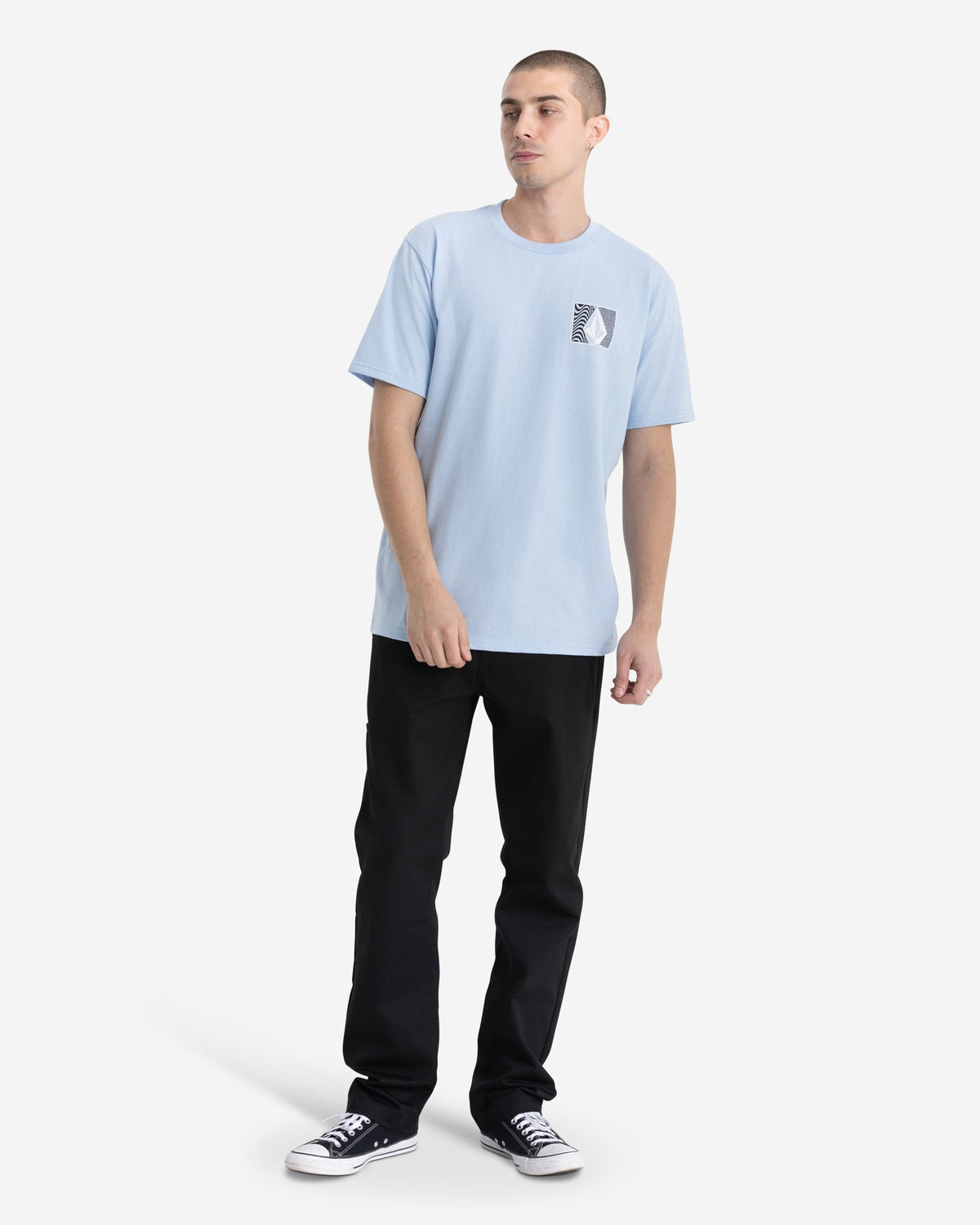 Men's Wavy Train Short Sleeve Tee Pastel Blue - Volcom