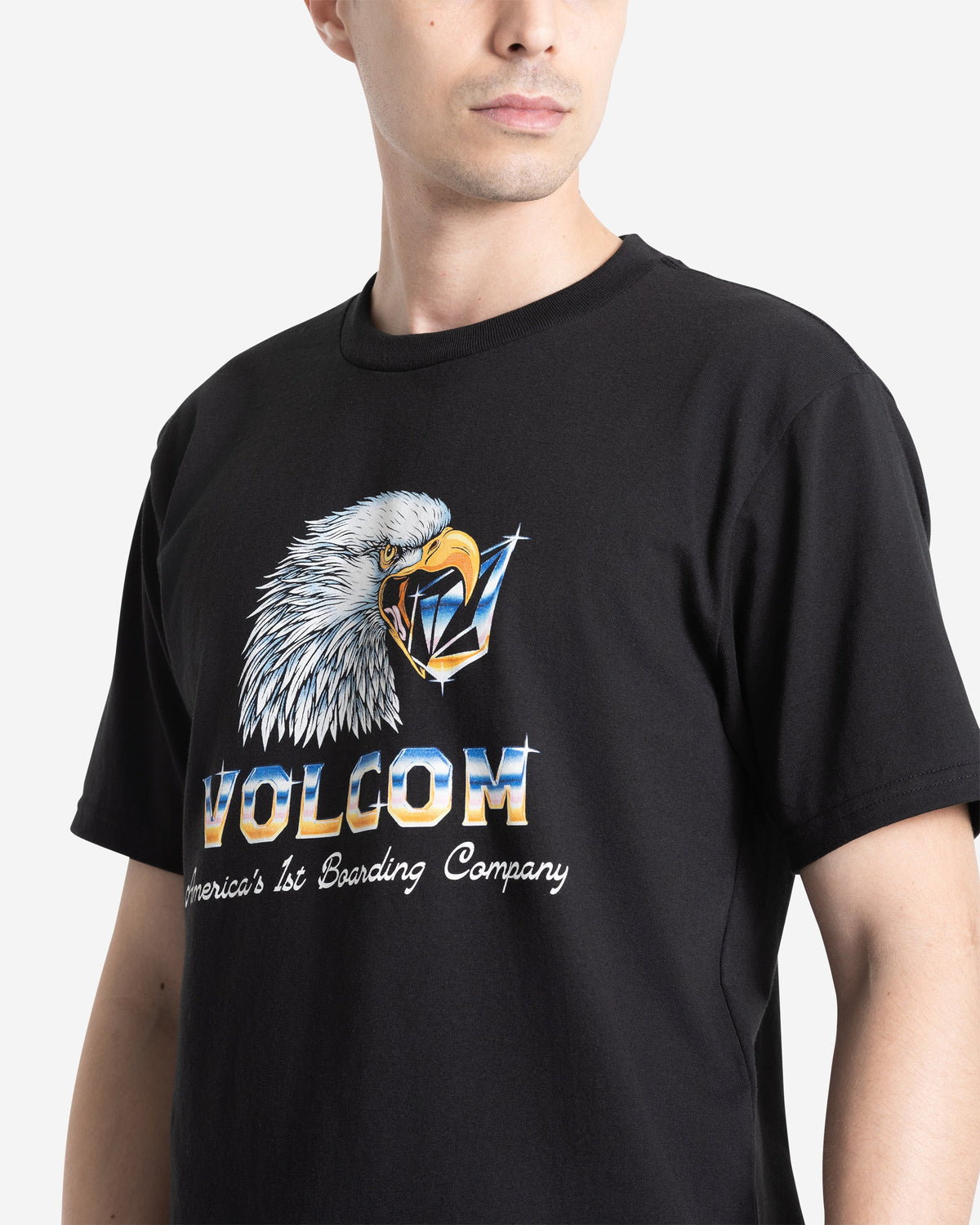 Men's American Steel Short Sleeve Tee Black - Volcom