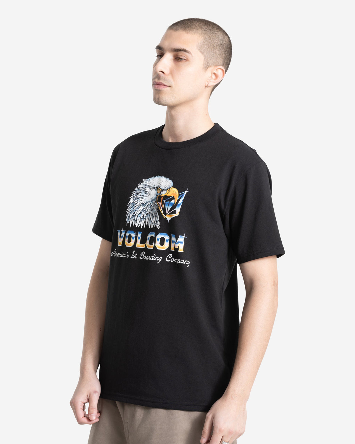 Men's American Steel Short Sleeve Tee Black - Volcom