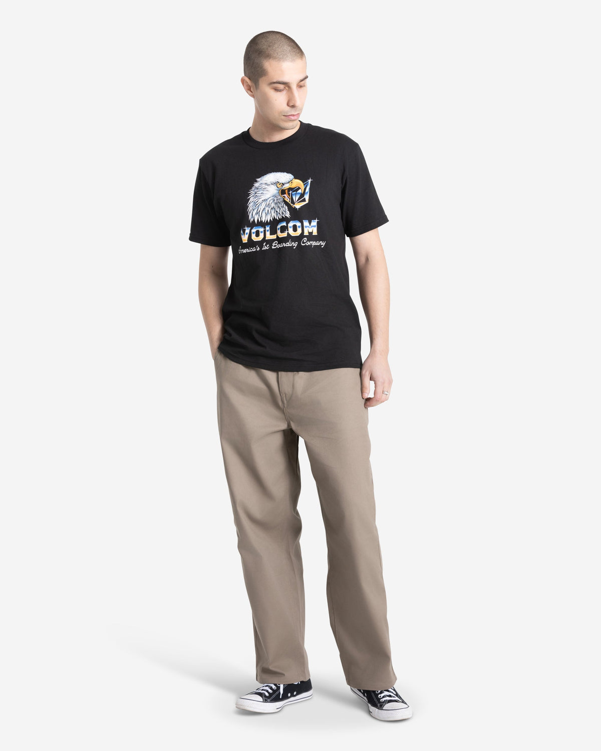 Men's American Steel Short Sleeve Tee Black - Volcom