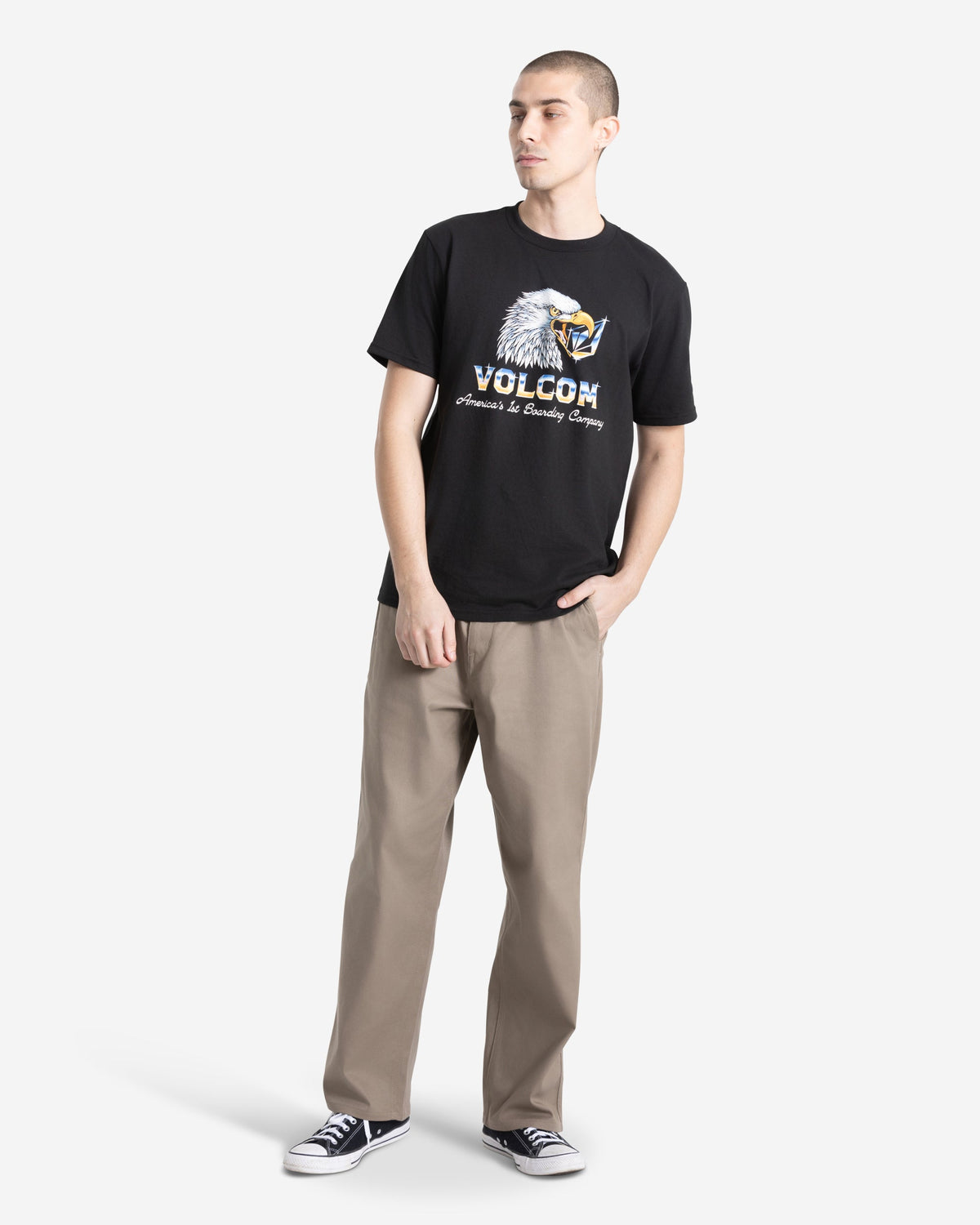 Men's American Steel Short Sleeve Tee Black - Volcom