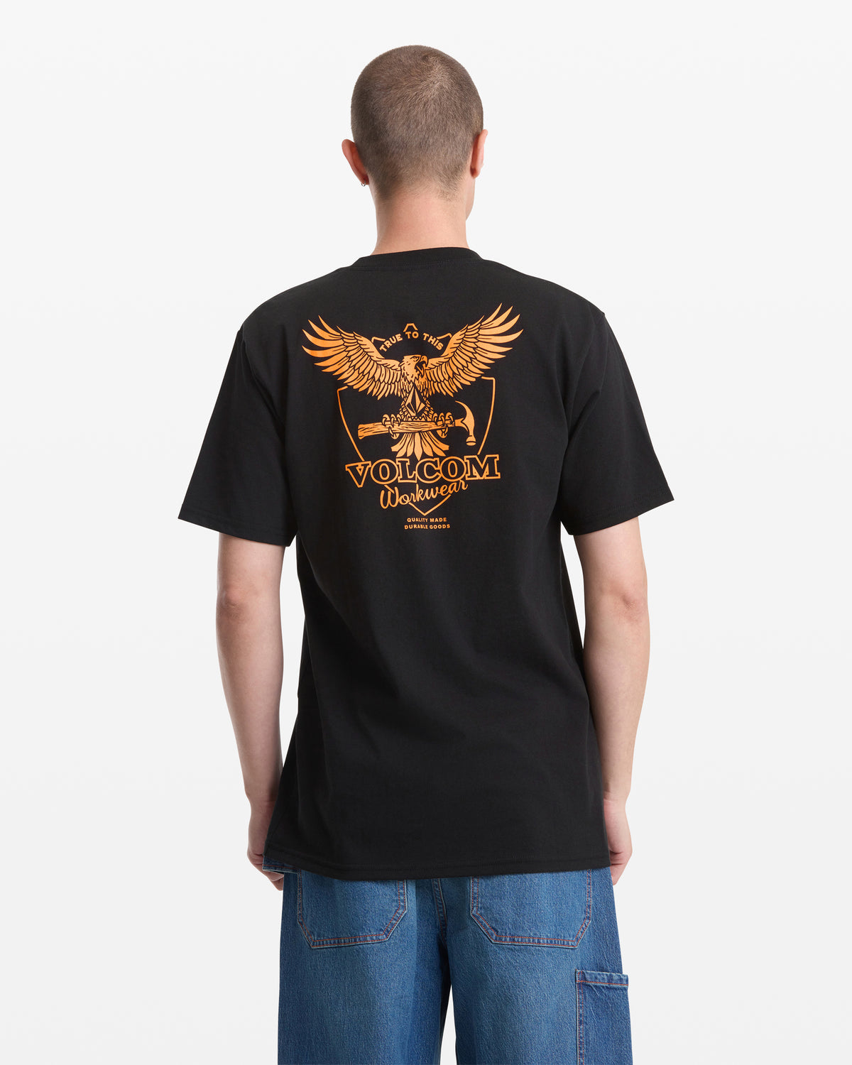 Men's Hammered Split Short Sleeve Tee Black - Volcom