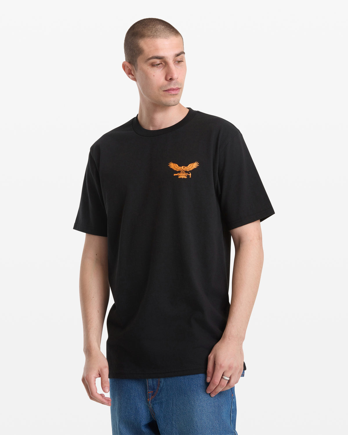 Men's Hammered Split Short Sleeve Tee Black - Volcom
