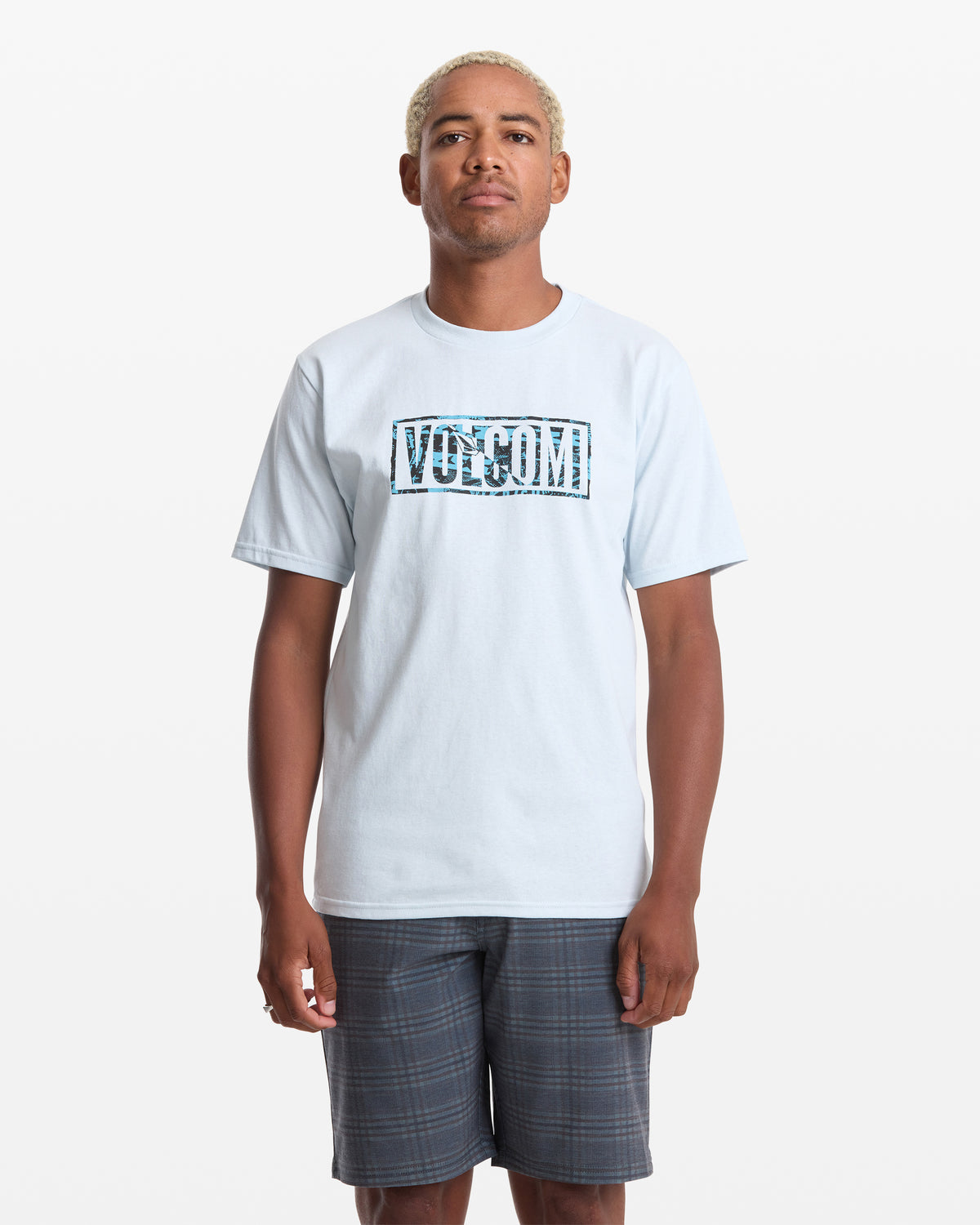 Men's Chaotic Short Sleeve Tee Light Blue Acid - Volcom