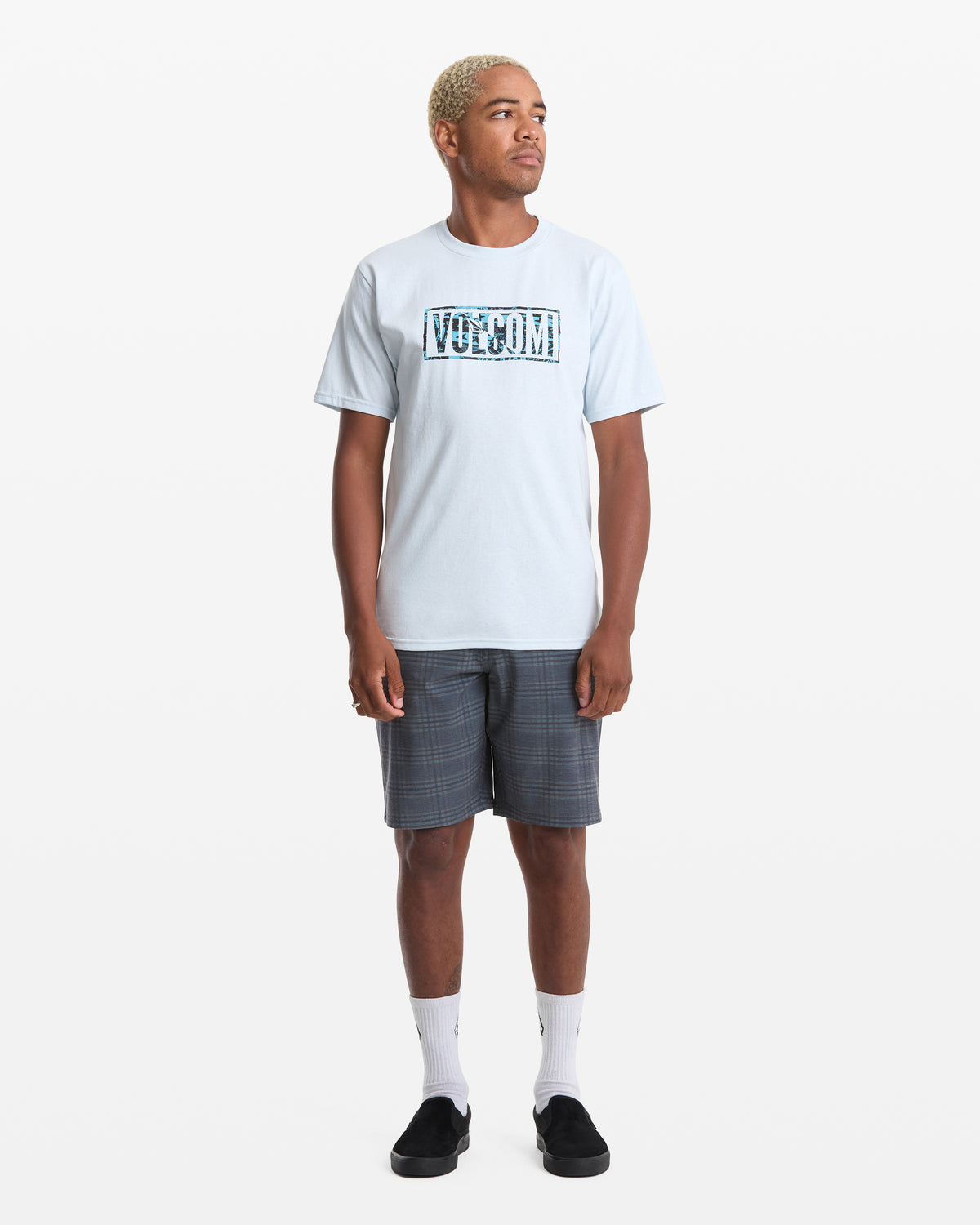 Men's Chaotic Short Sleeve Tee Light Blue Acid - Volcom