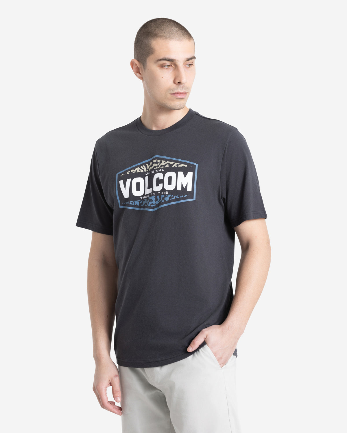 Men's Filler Up Short Sleeve Tee Washed Black Heather - Volcom