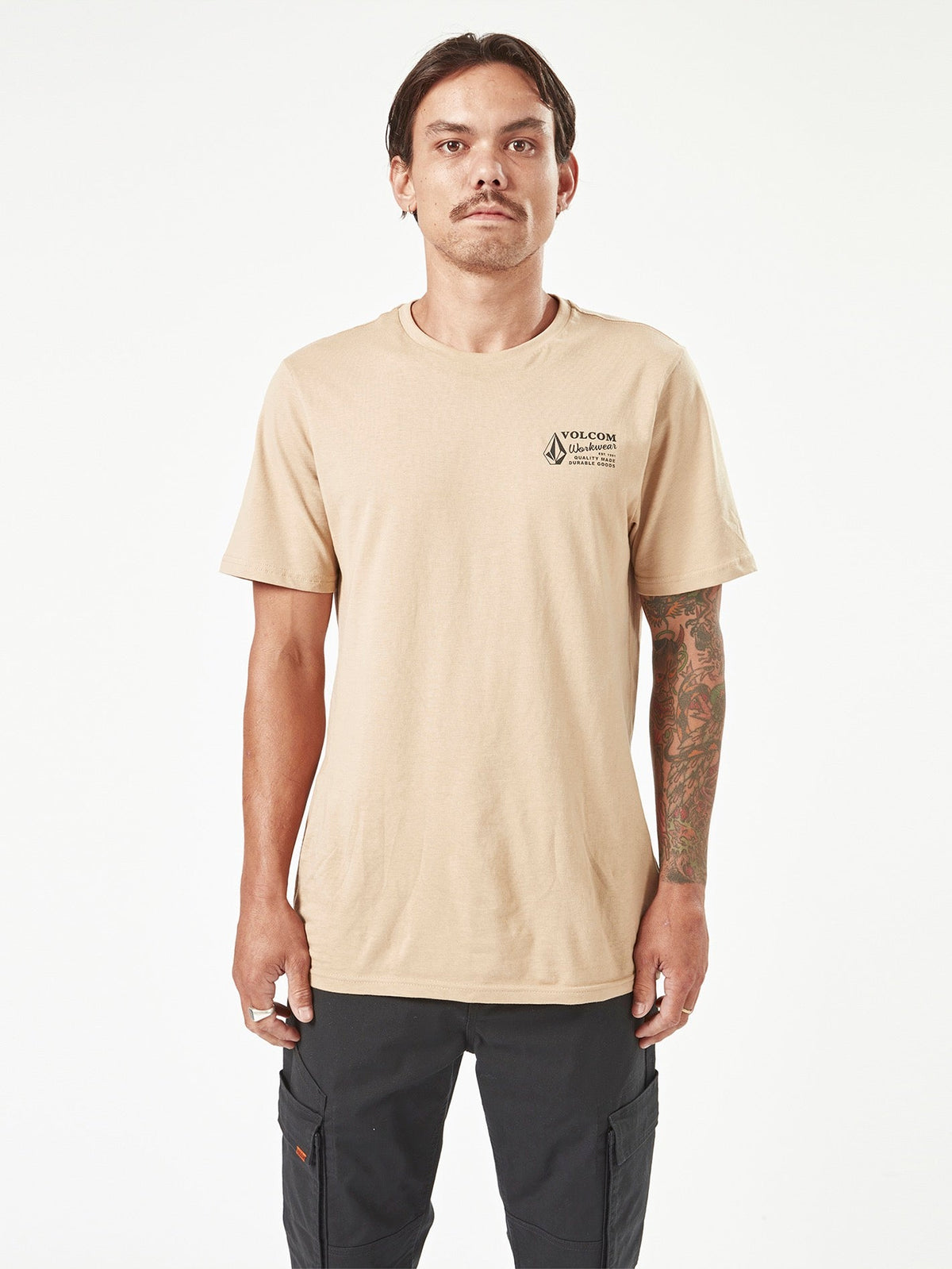 Men's Volcom Workwear Short Sleeve Tee Gravel - Volcom