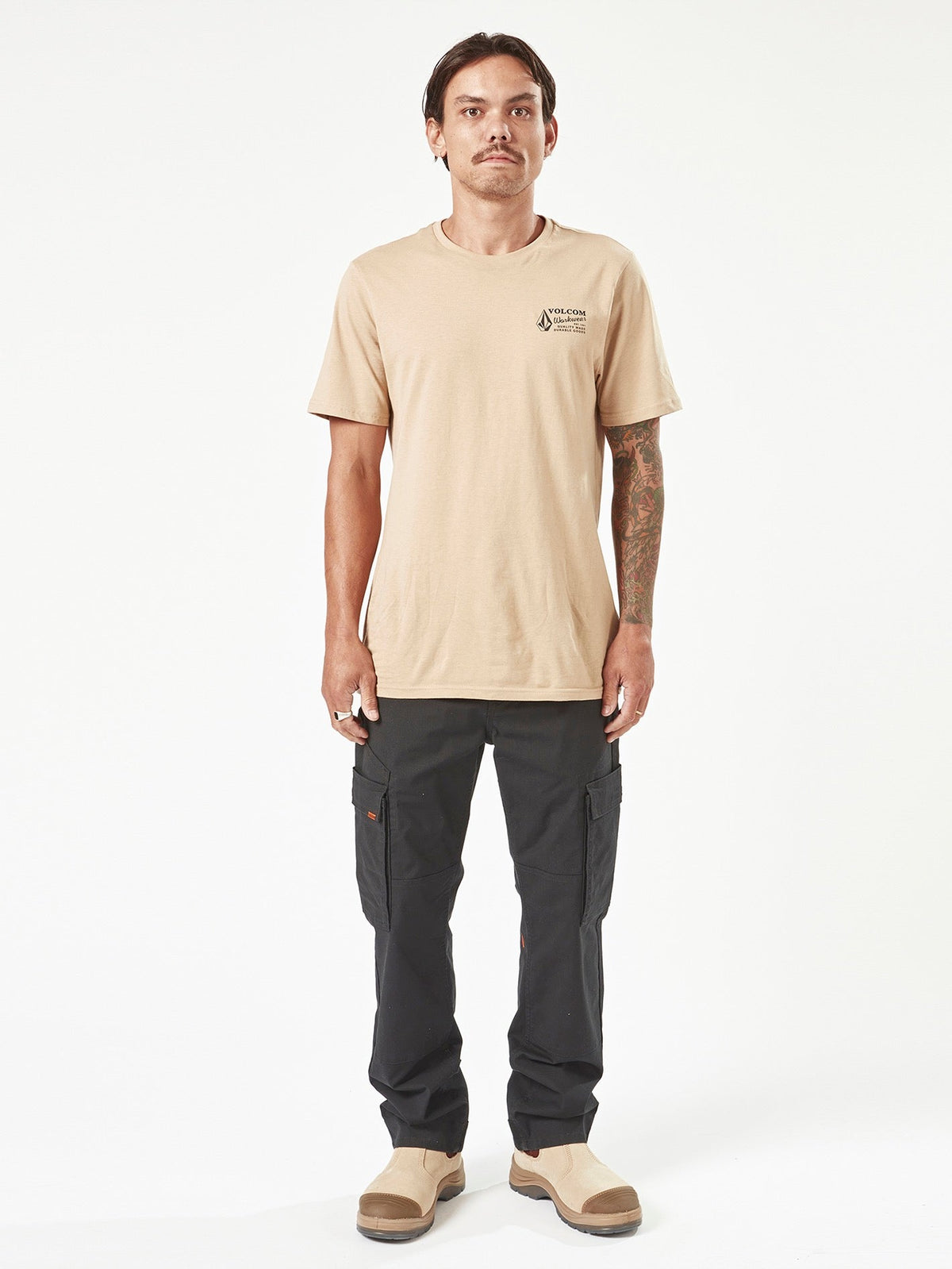 Men's Volcom Workwear Short Sleeve Tee Gravel - Volcom
