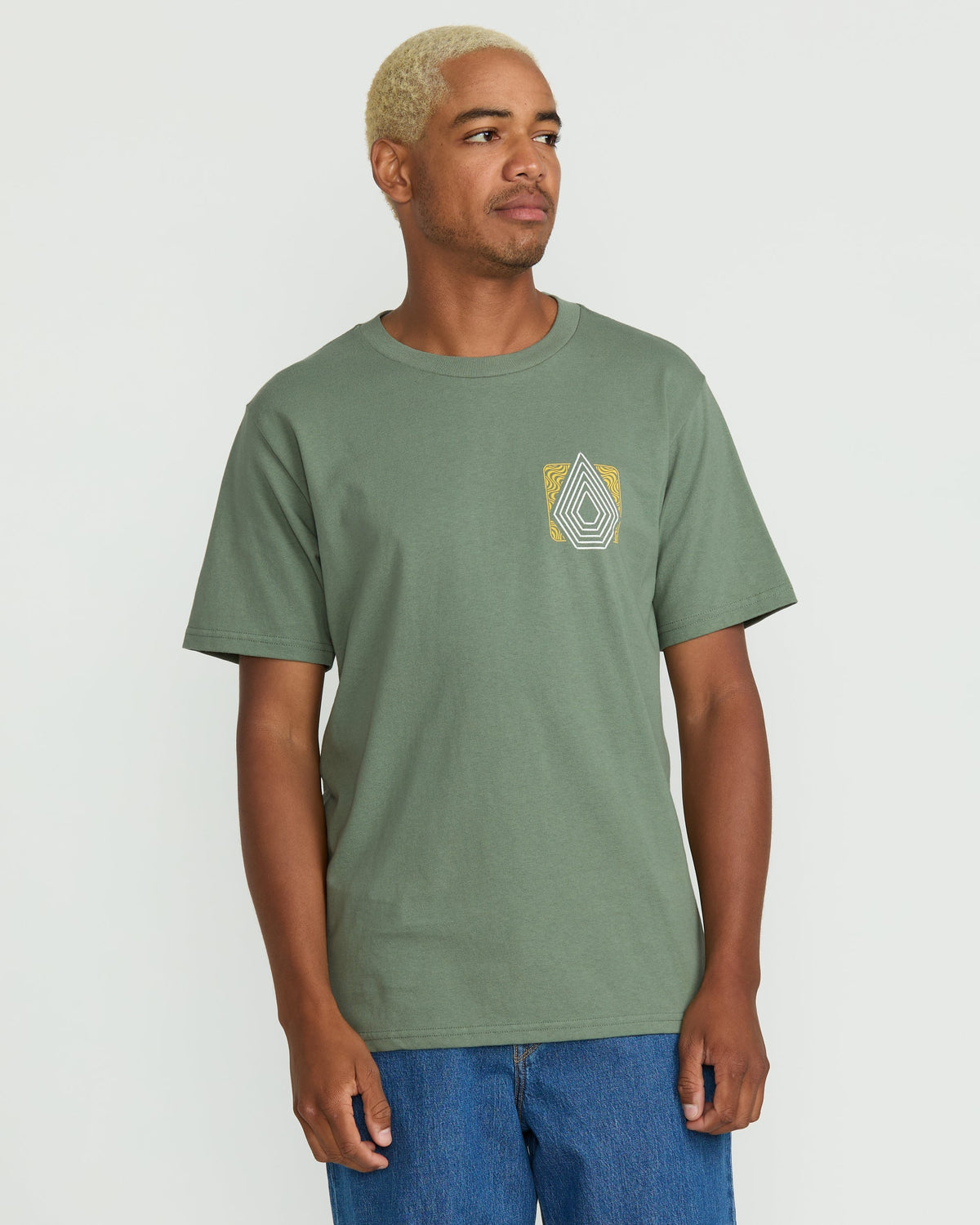 Men's Plated Short Sleeve Tee Light Olive - Volcom