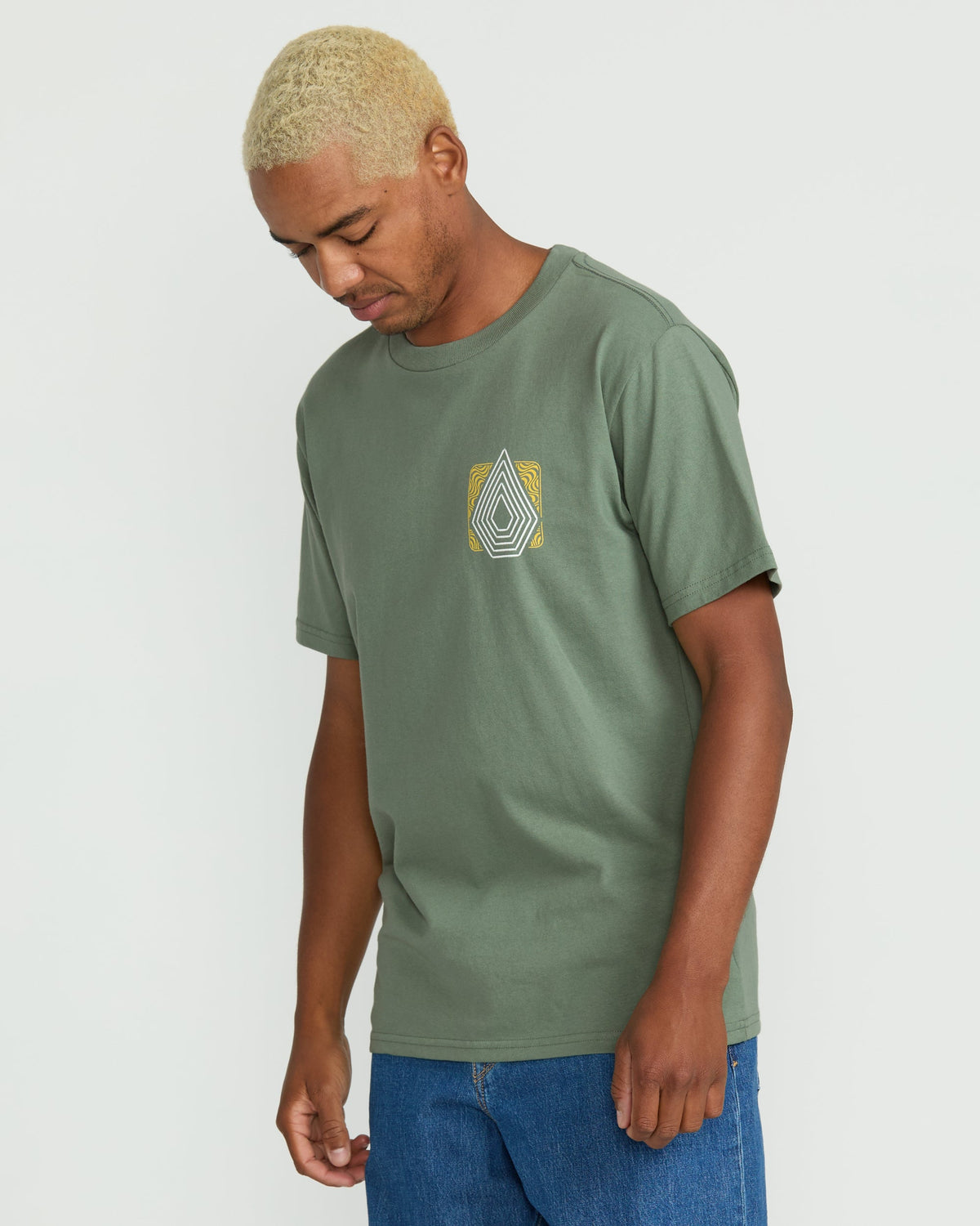 Men's Plated Short Sleeve Tee Light Olive - Volcom