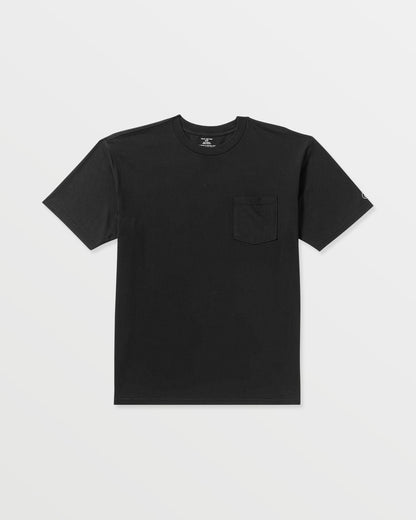 Men's Solid Short Sleeve Pocket Tee Black - Volcom