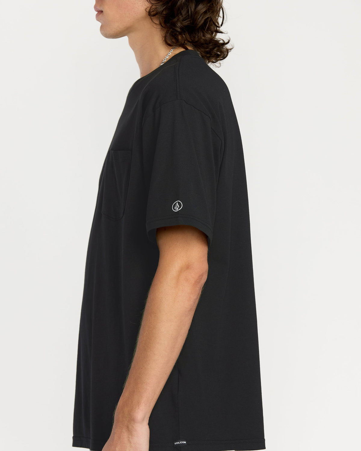 Men's Solid Short Sleeve Pocket Tee Black - Volcom