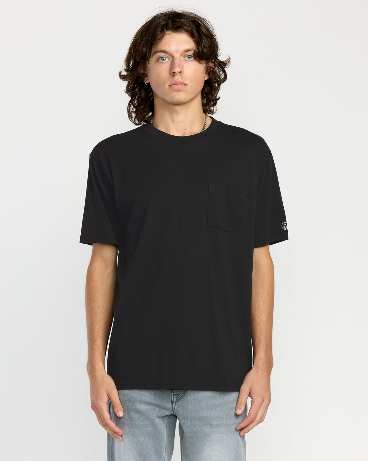 Men's Solid Short Sleeve Pocket Tee Black - Volcom