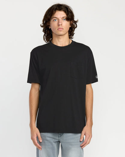 Men's Solid Short Sleeve Pocket Tee Black - Volcom