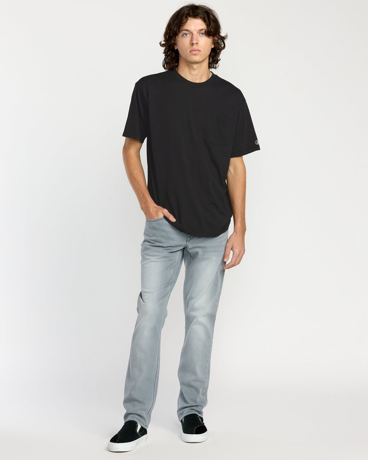 Men's Solid Short Sleeve Pocket Tee Black - Volcom