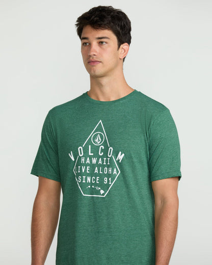 Men's Lined Up Short Sleeve Tee Forest Heather - Volcom