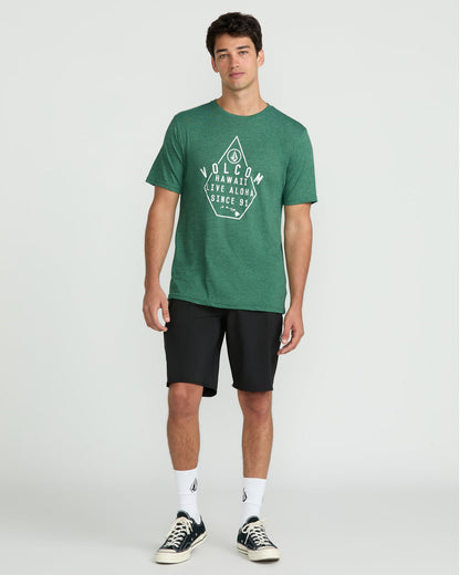 Men's Lined Up Short Sleeve Tee Forest Heather - Volcom
