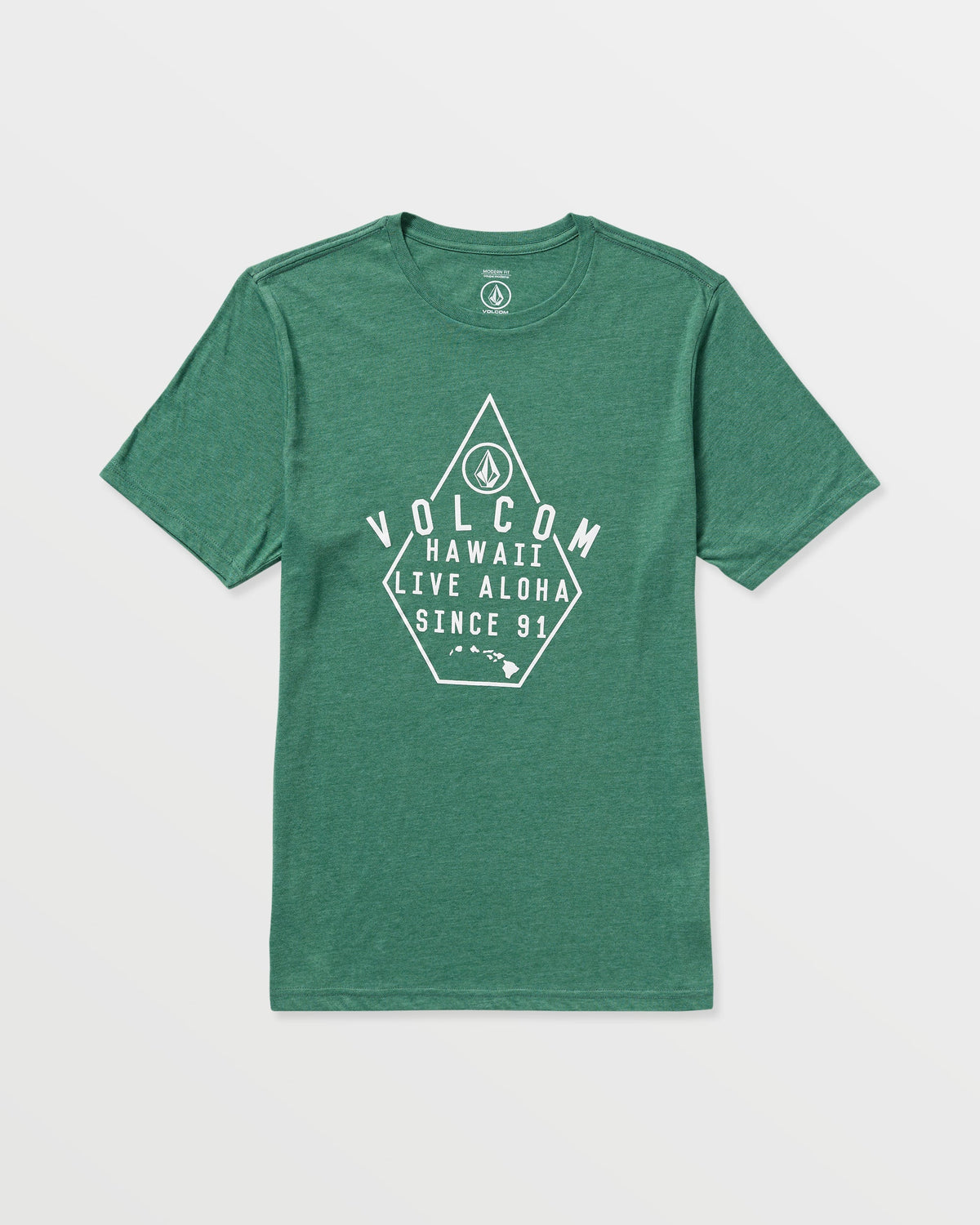 Men's Lined Up Short Sleeve Tee Forest Heather - Volcom