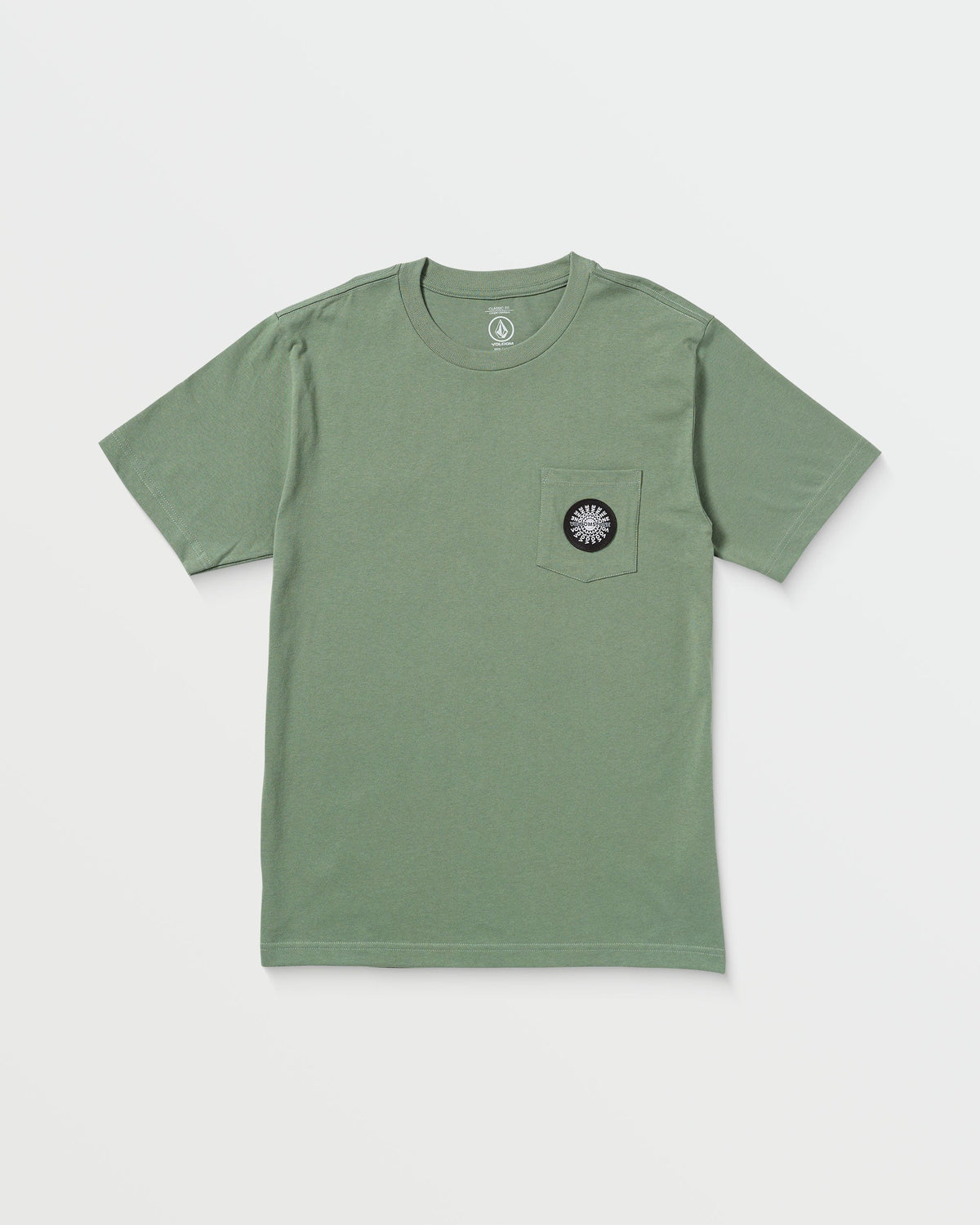 Men's Woven Label Pocket Tee Light Olive - Volcom