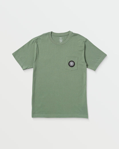 Men's Woven Label Pocket Tee Light Olive - Volcom