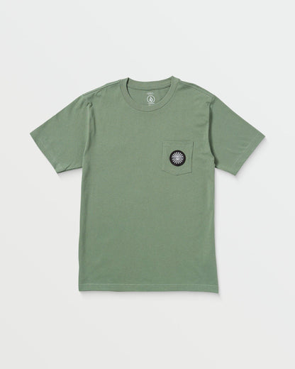 Men's Woven Label Pocket Tee Light Olive - Volcom