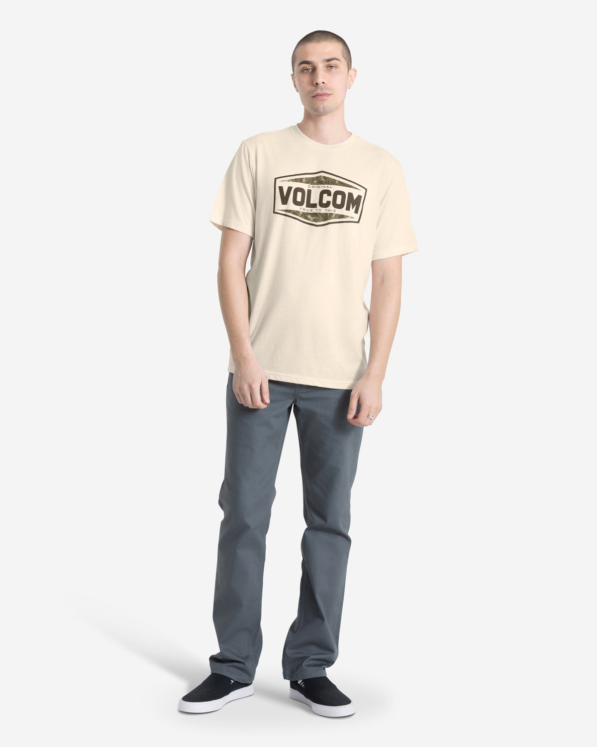 Men's Filler Up Short Sleeve Tee Off White Heather - Volcom