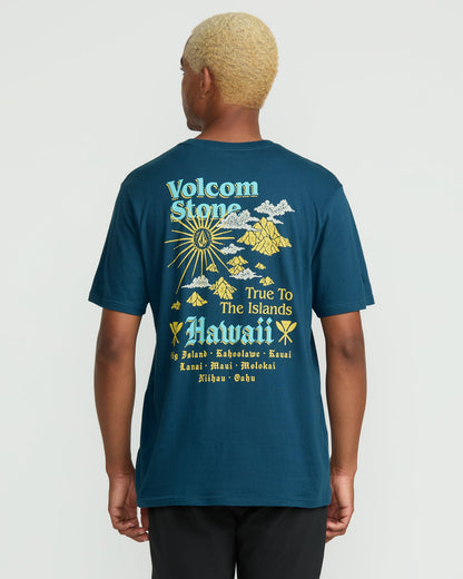 Men's Flyover Short Sleeve Tee Deep Blue - Volcom