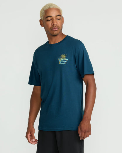 Men's Flyover Short Sleeve Tee Deep Blue - Volcom