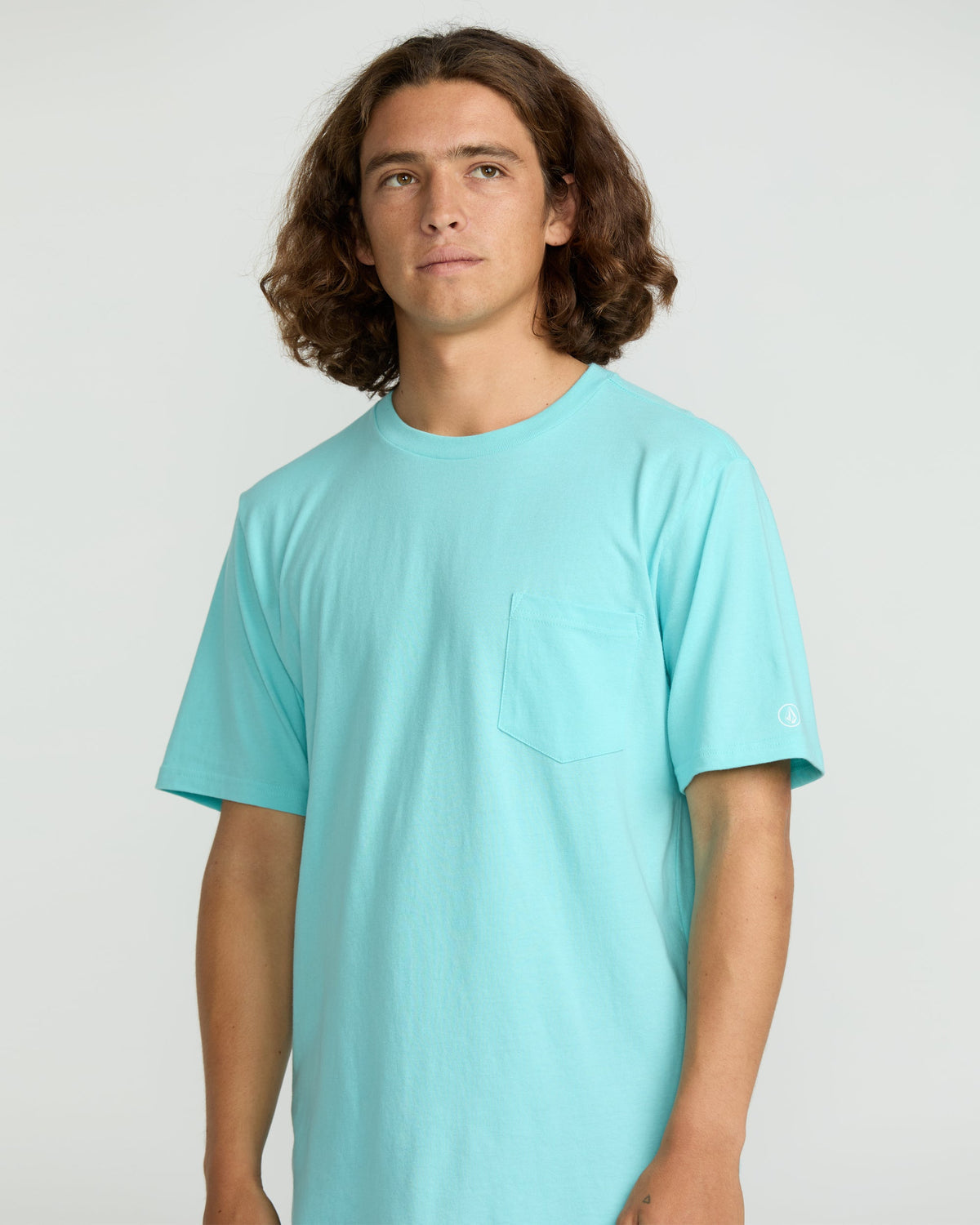 Men's Solid Short Sleeve Shirt Pocket Tee Poolside - Volcom