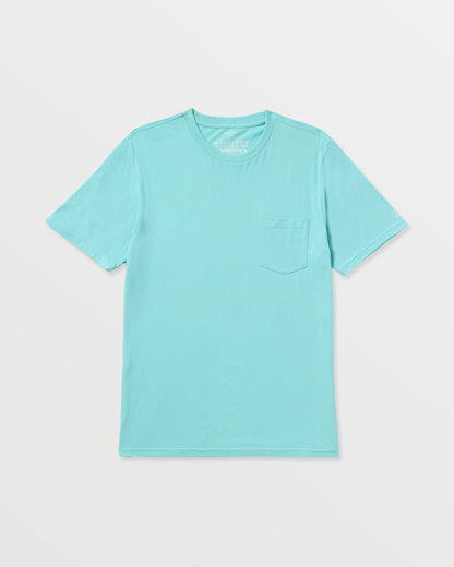 Men's Solid Short Sleeve Shirt Pocket Tee Poolside - Volcom
