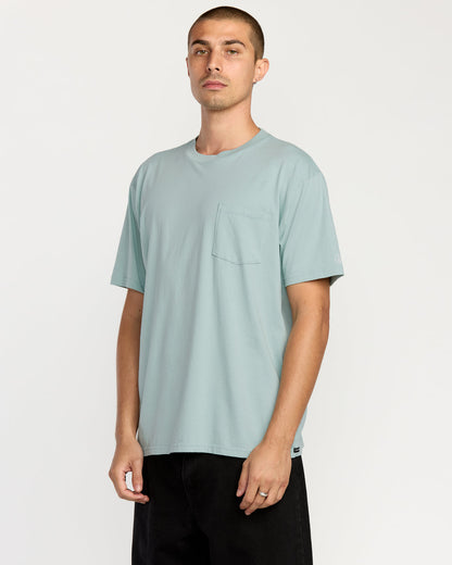 Men's Solid Short Sleeve Pocket Tee Chambray - Volcom
